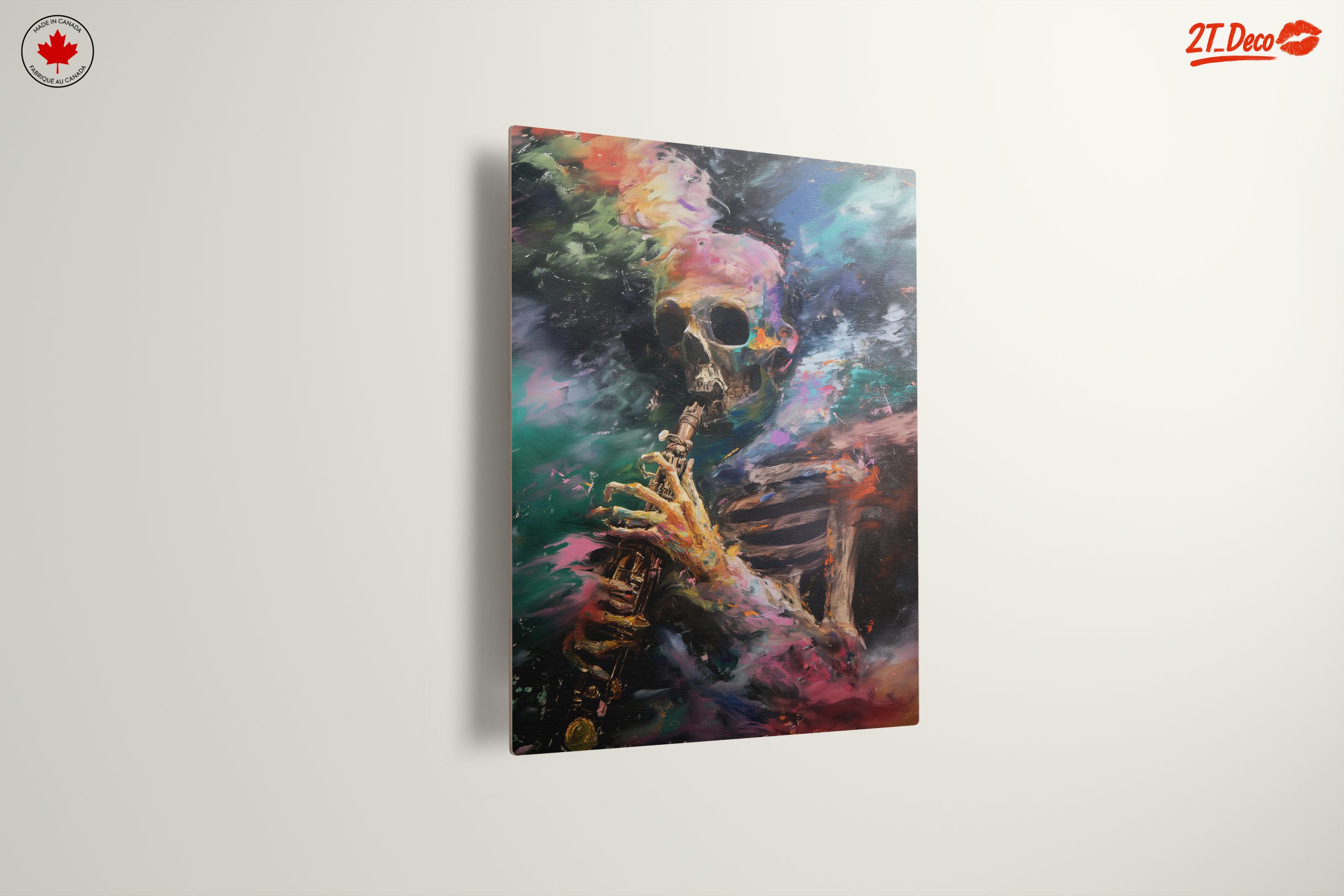 Vibrant Abstract Skull Playing Instrument Art - Image 13