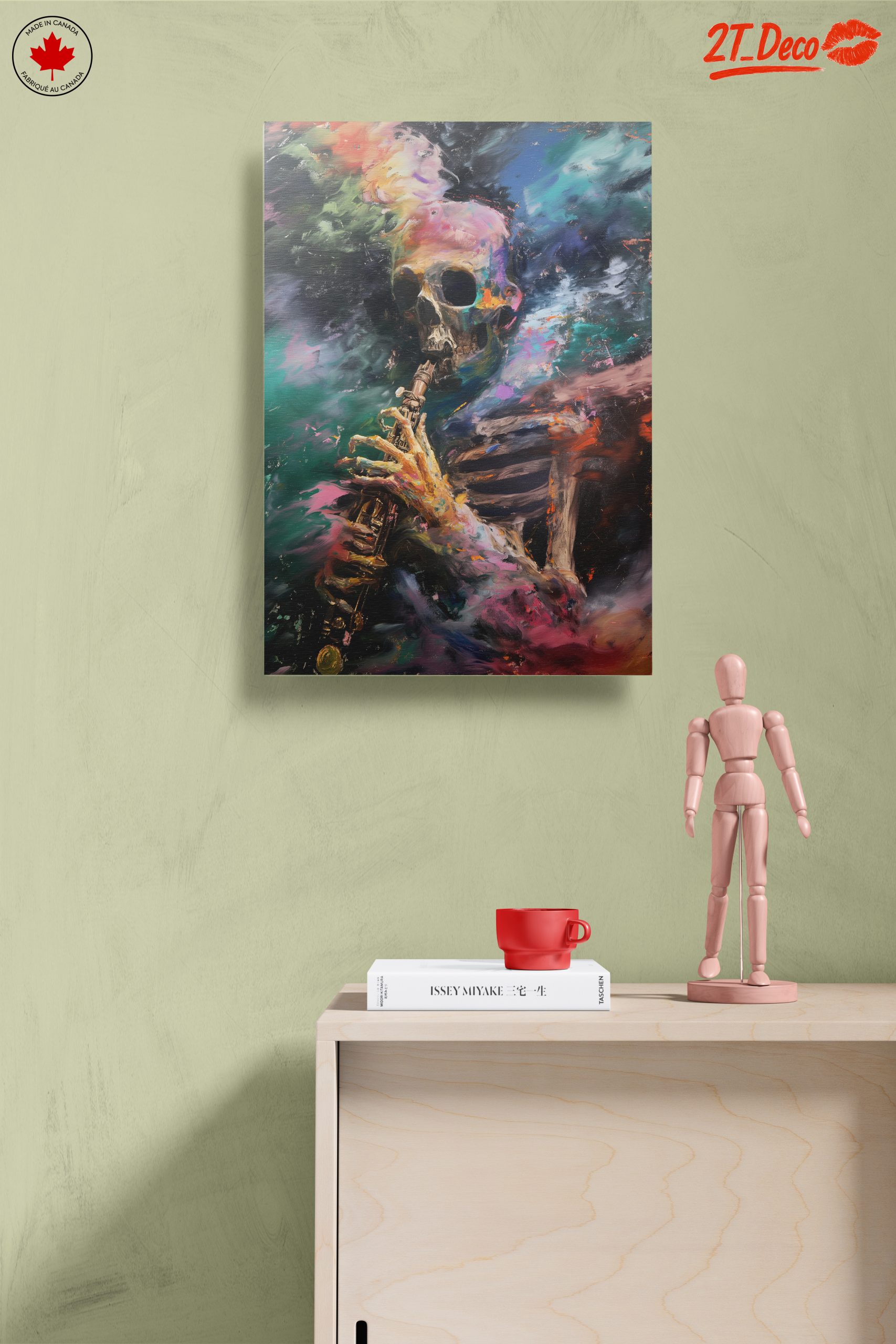 Vibrant Abstract Skull Playing Instrument Art - Image 14