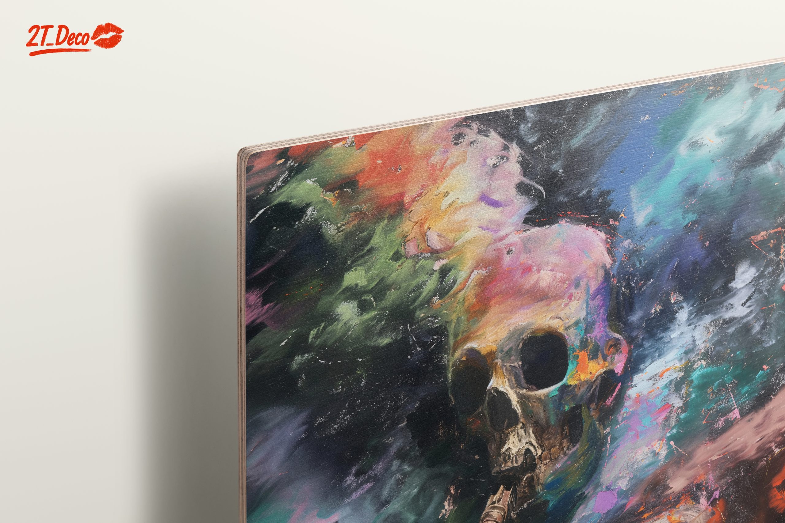 Vibrant Abstract Skull Playing Instrument Art - Image 15
