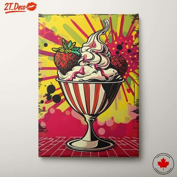 Vibrant Ice Cream Sundae Illustration