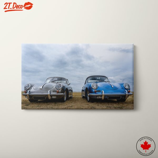 Classic Vintage Automobile Duo Under Cloudy Sky