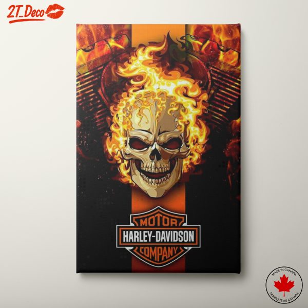 Fiery Skull with Harley-Davidson Logo