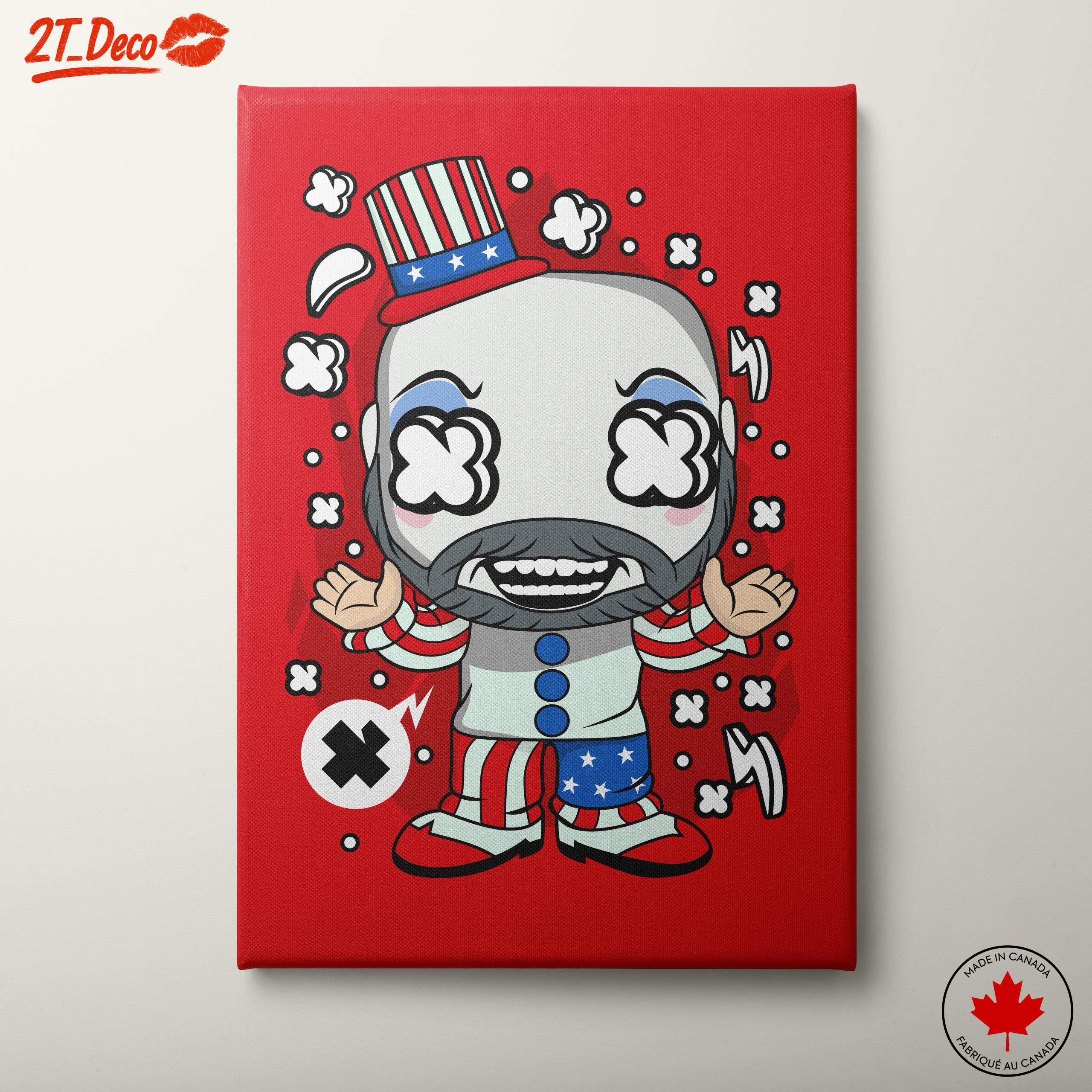 Funny Cartoon Character with Patriotic Hat