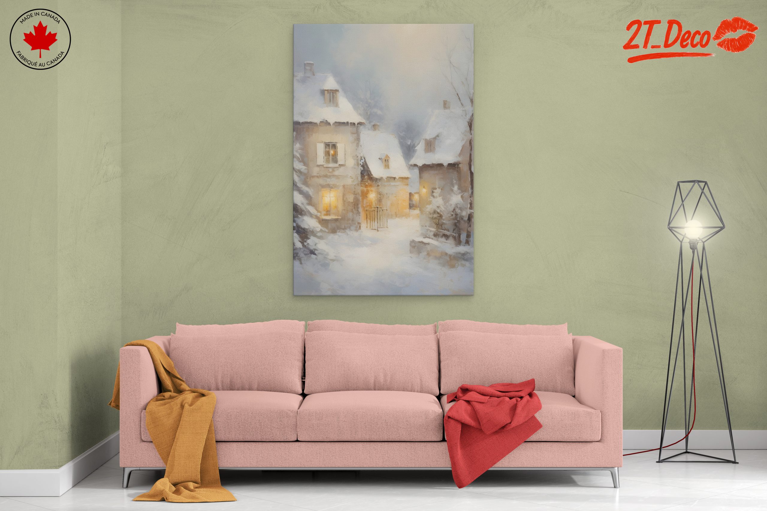 Charming Winter Village Scene - Image 2