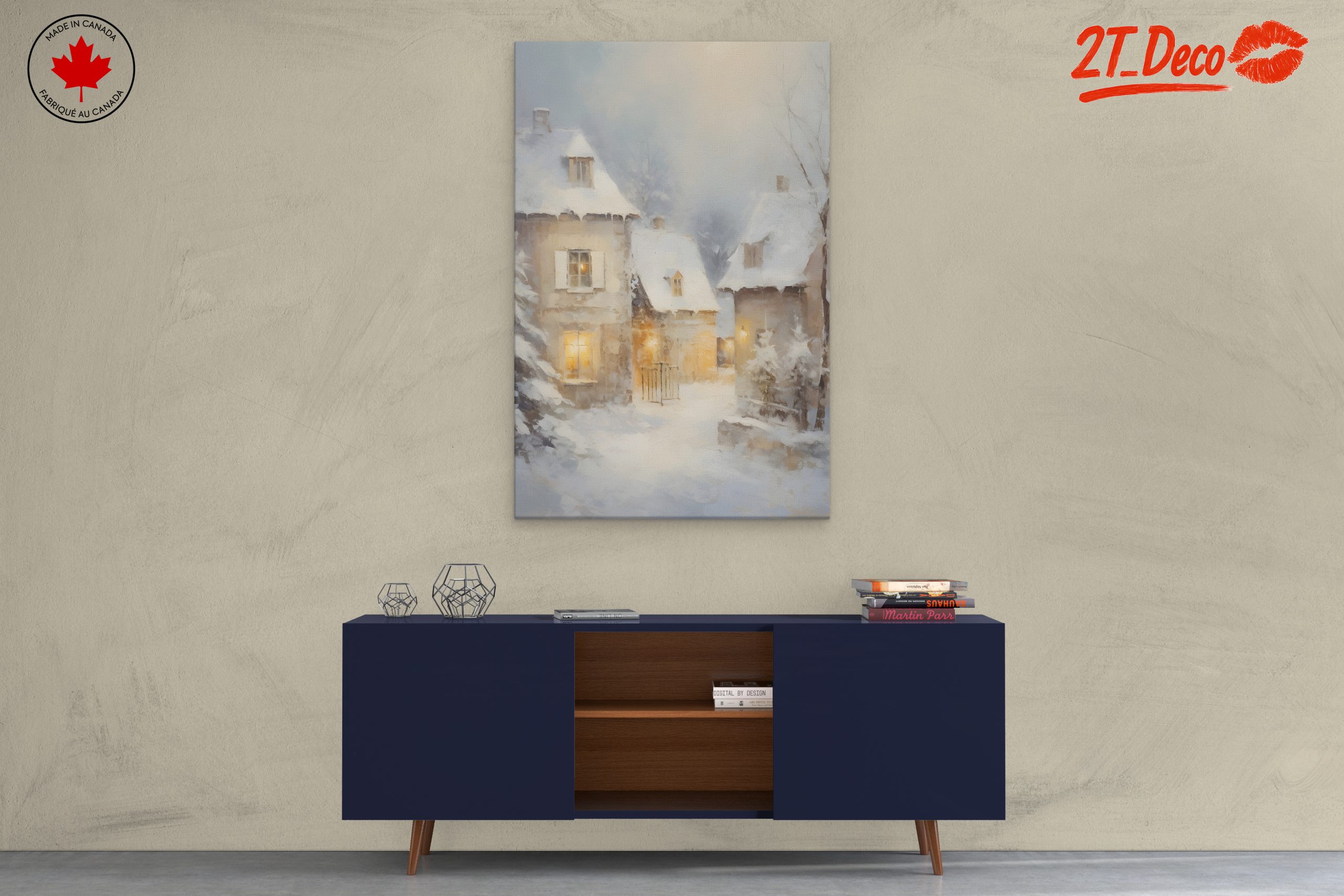 Charming Winter Village Scene - Image 3