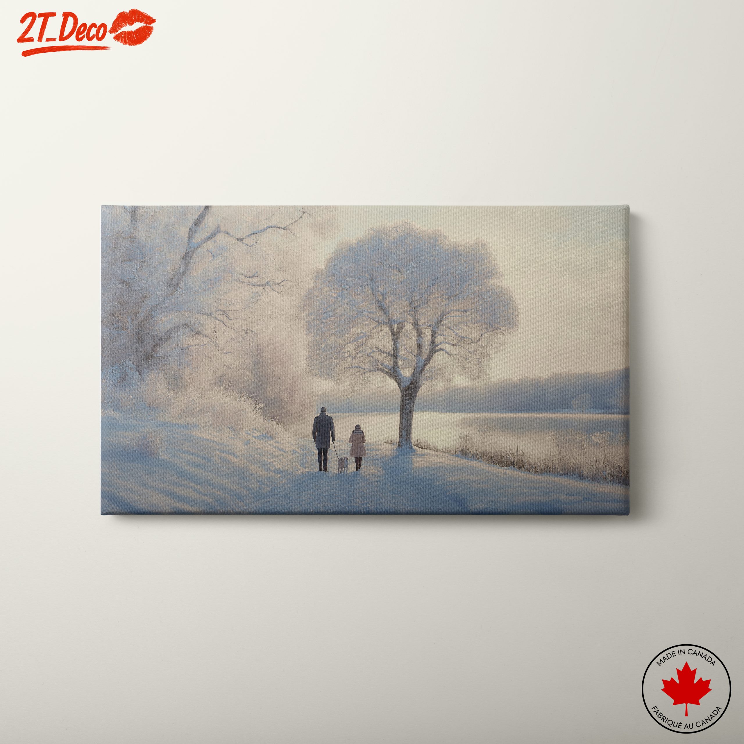 Peaceful Winter Landscape with Family
