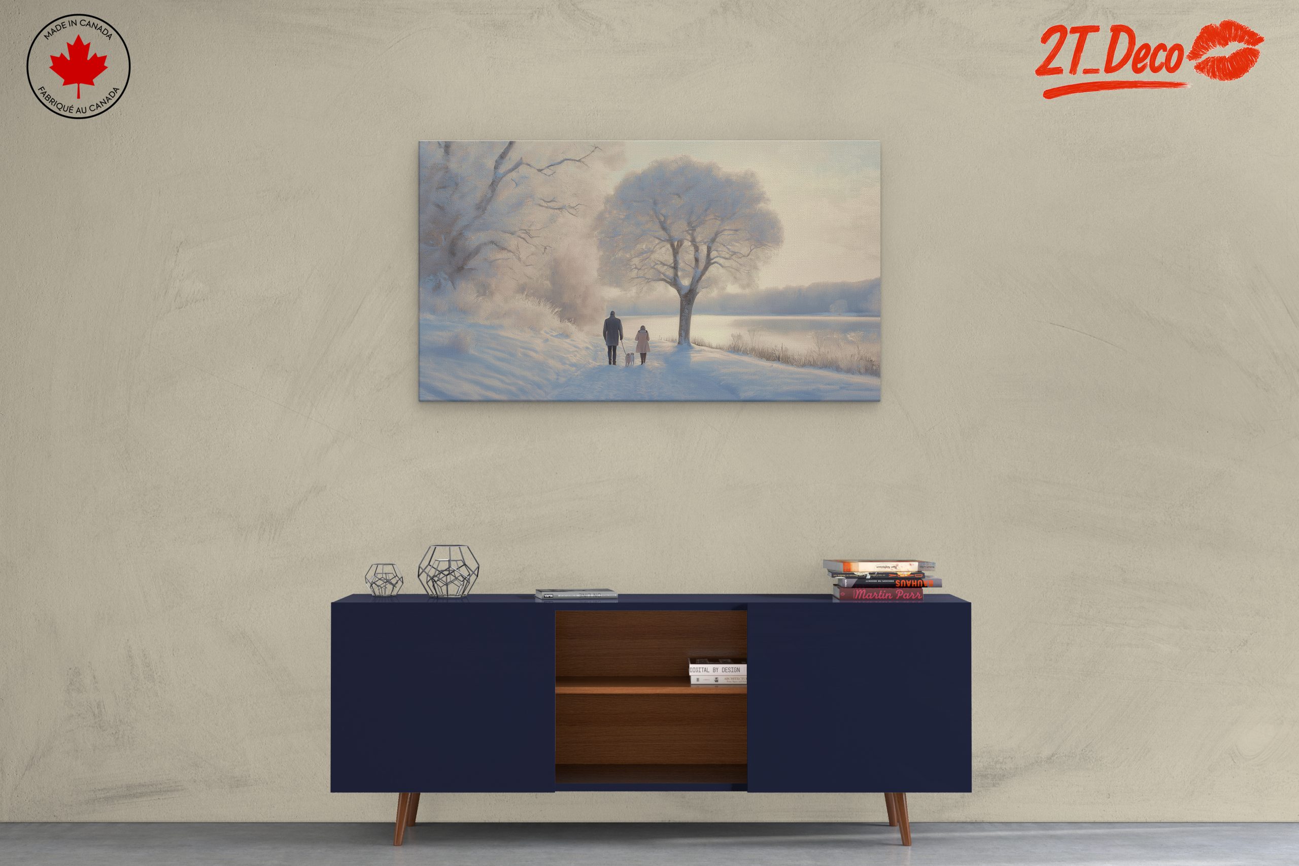 Peaceful Winter Landscape with Family - Image 3