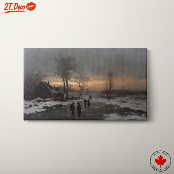 Winter Landscape with Skaters and a Sunrise