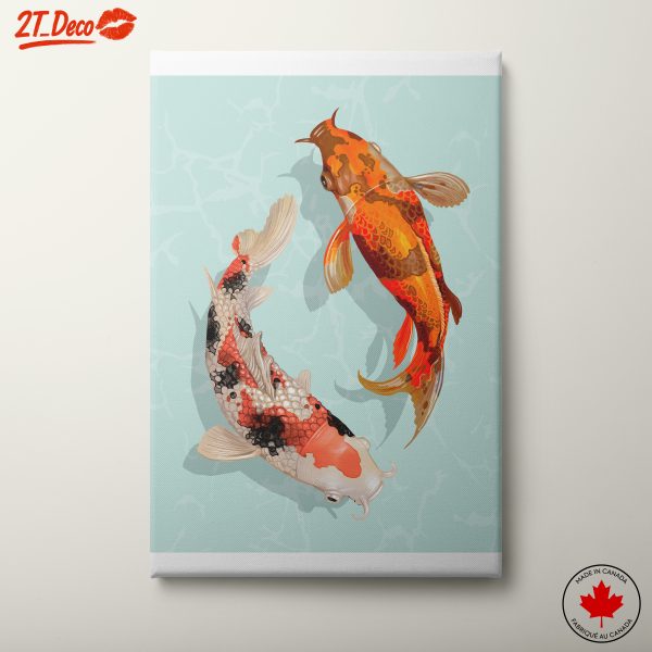 Colorful Stylized Koi Fish Art