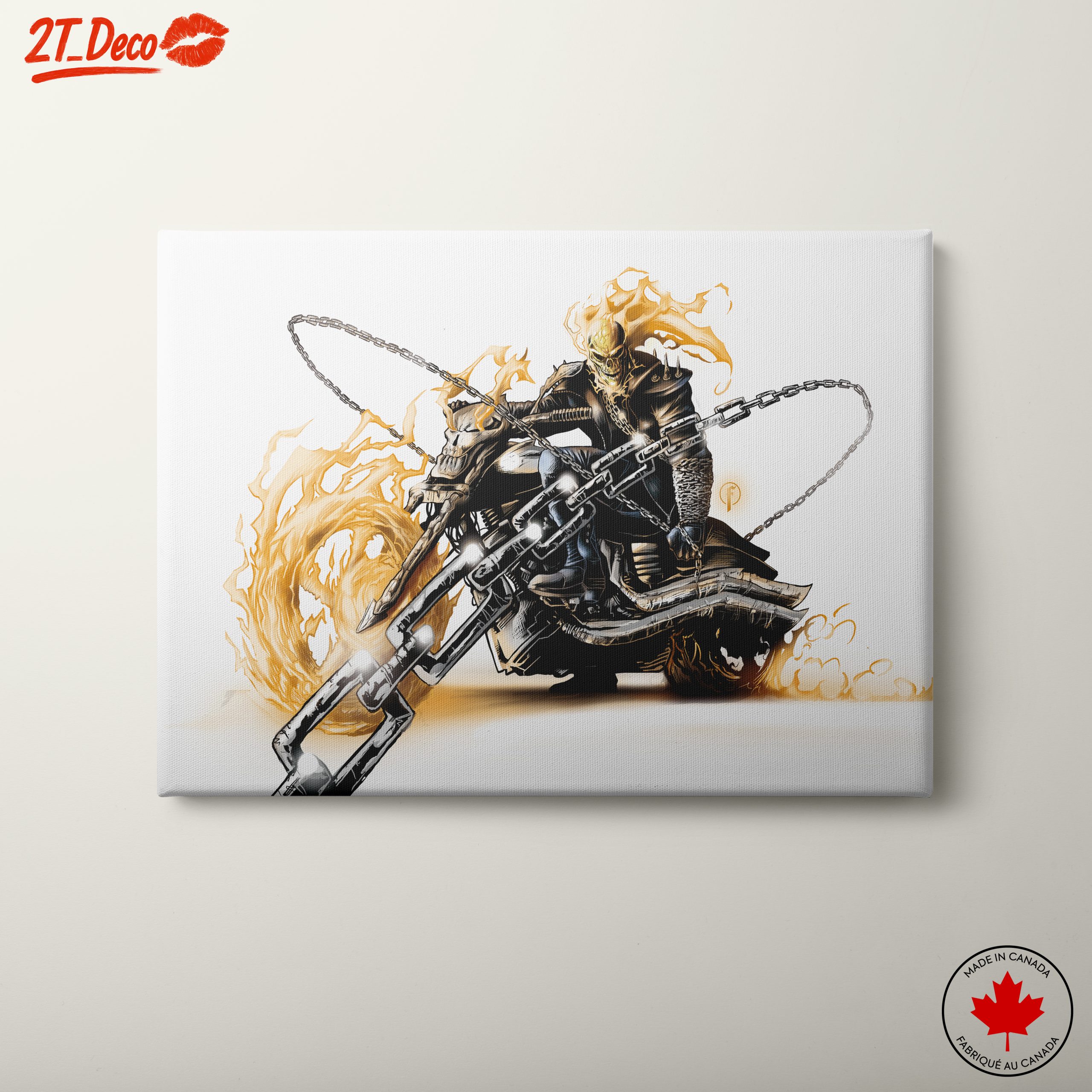 Ghost Rider Comic Art on Motorcycle