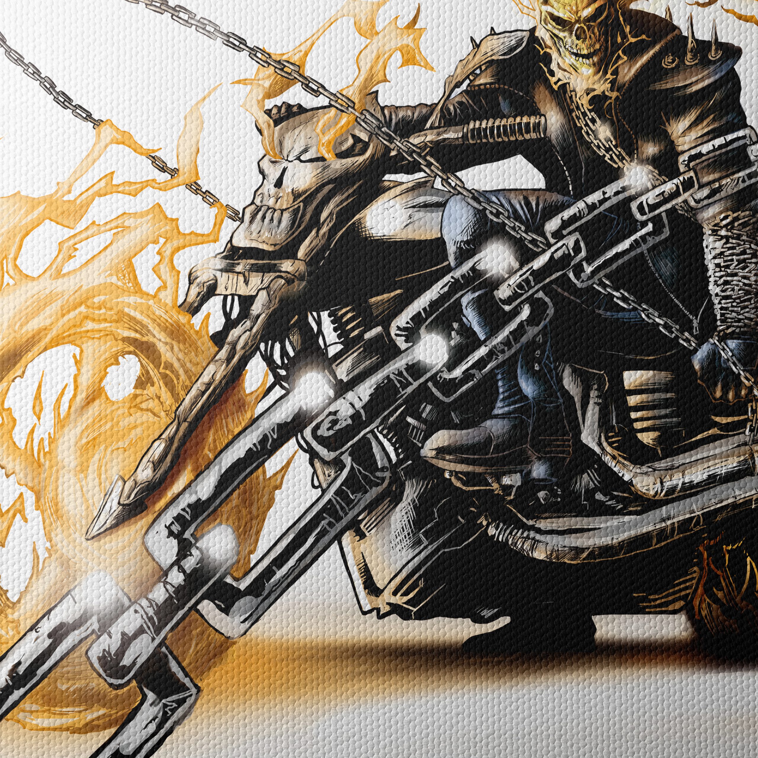 Ghost Rider Comic Art on Motorcycle - Image 4