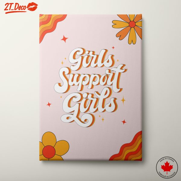 Girls Support Girls Retro Aesthetic Art