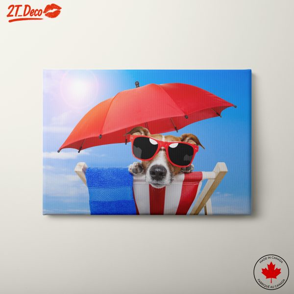 Fun Beach Dog with Sunglasses
