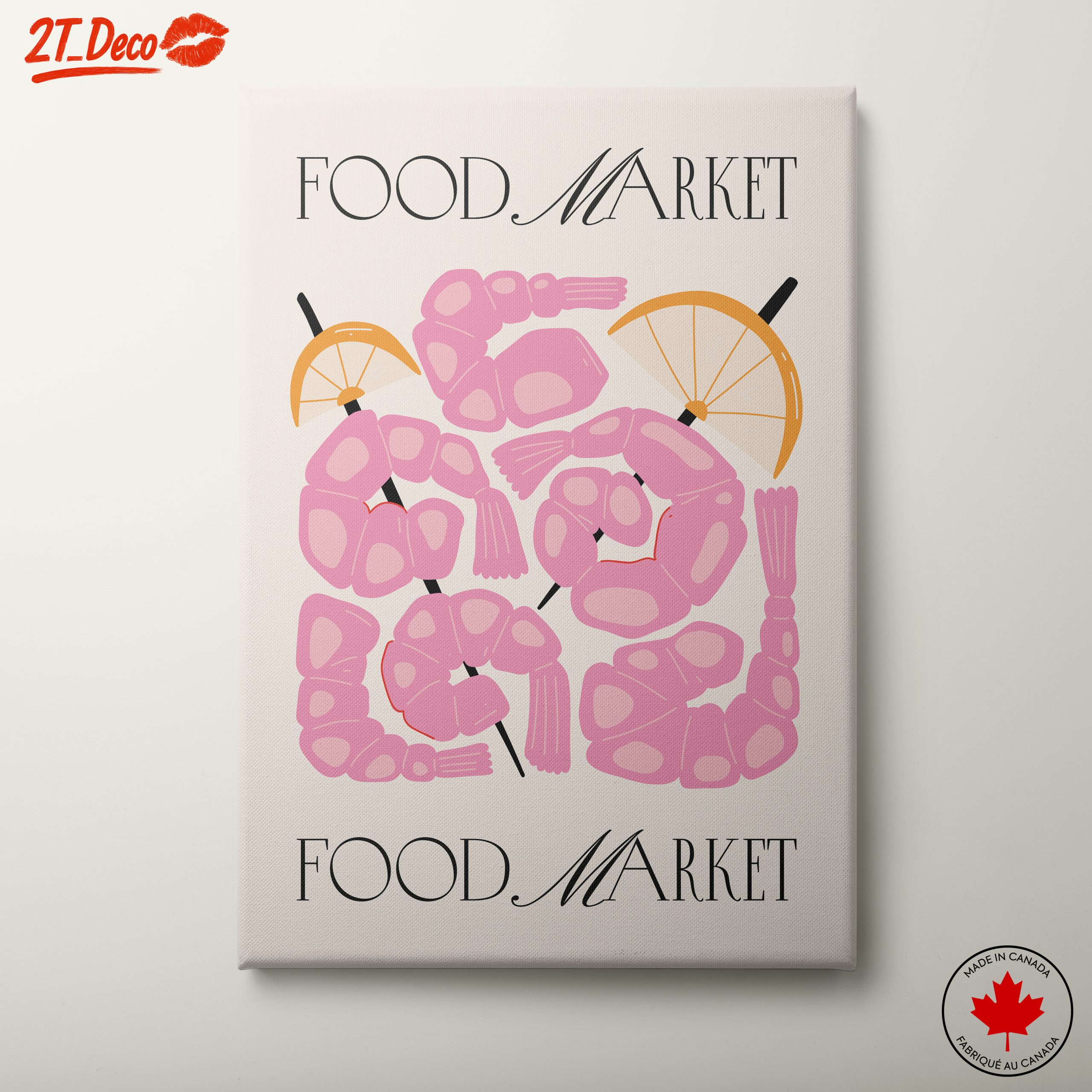 Stylized Abstract Shrimp Food Market Art