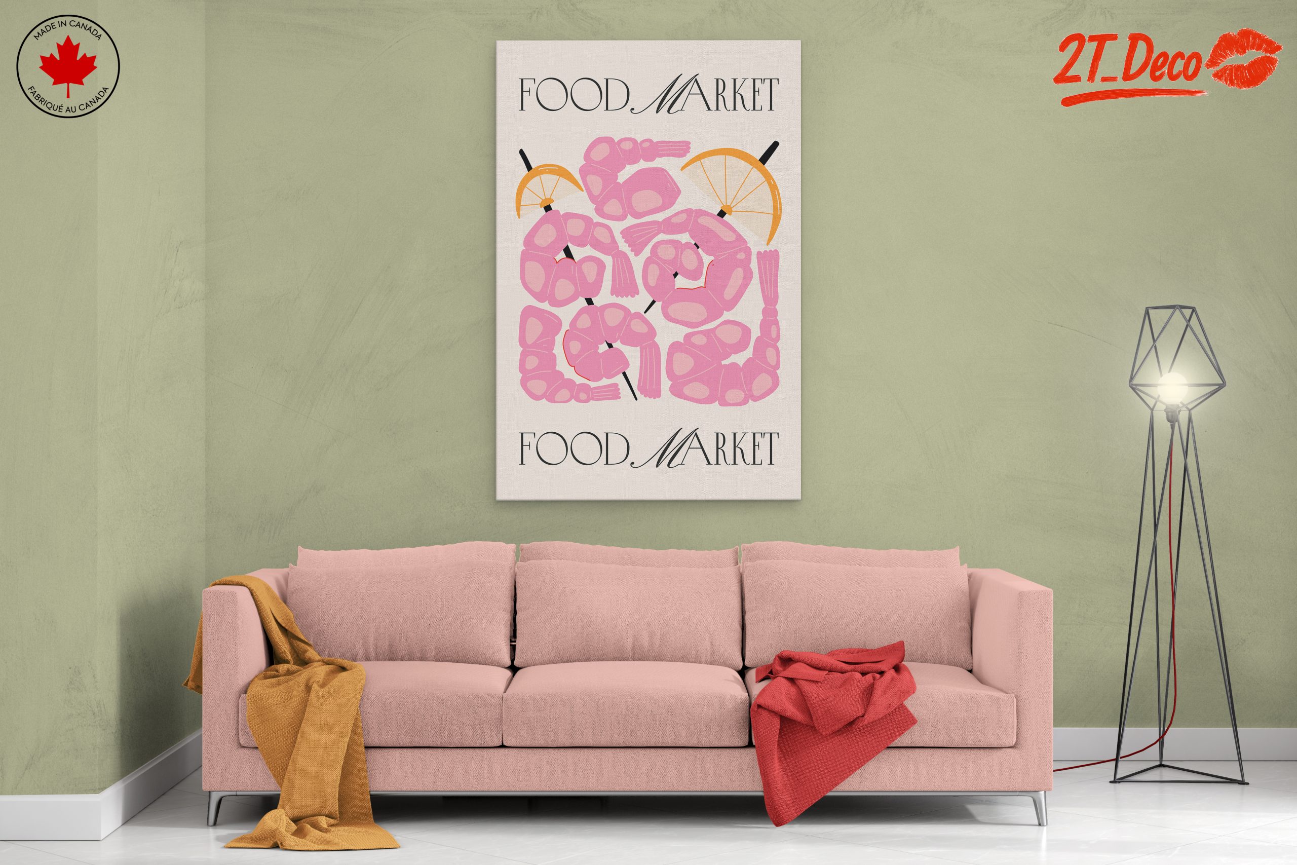 Stylized Abstract Shrimp Food Market Art - Image 2