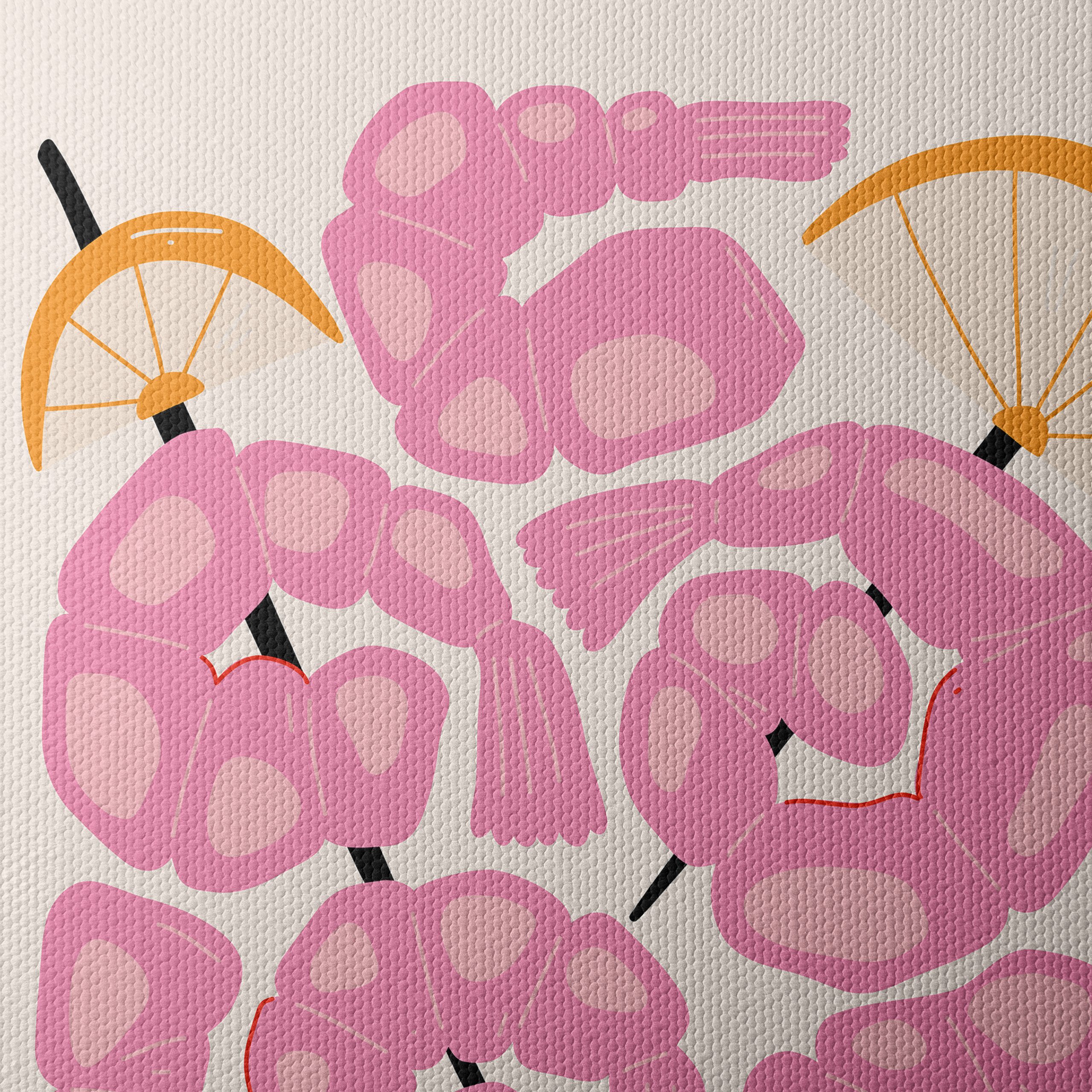 Stylized Abstract Shrimp Food Market Art - Image 4