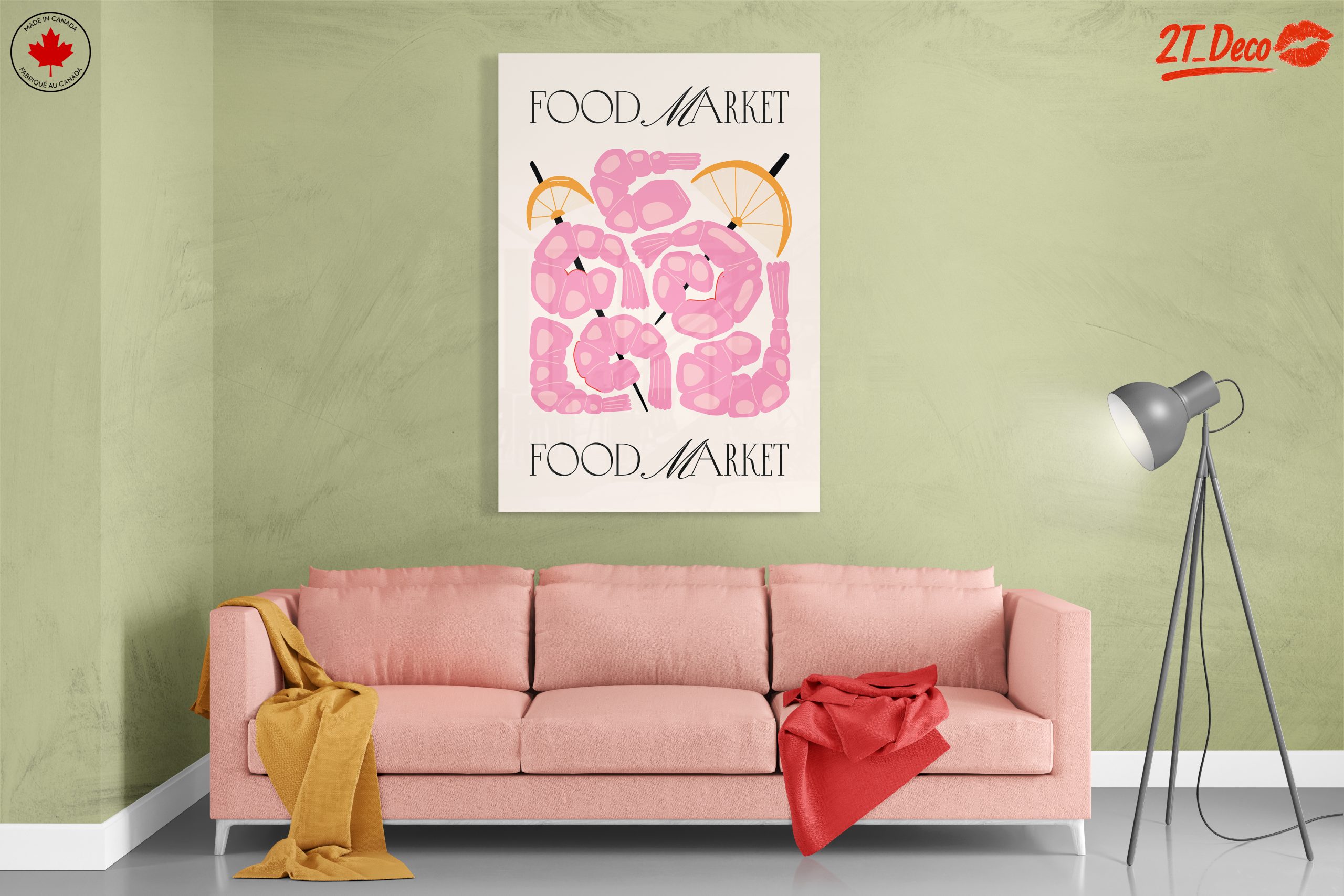 Stylized Abstract Shrimp Food Market Art - Image 7