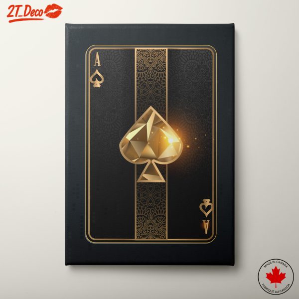 Stylized Playing Card with Ace of Spades Design