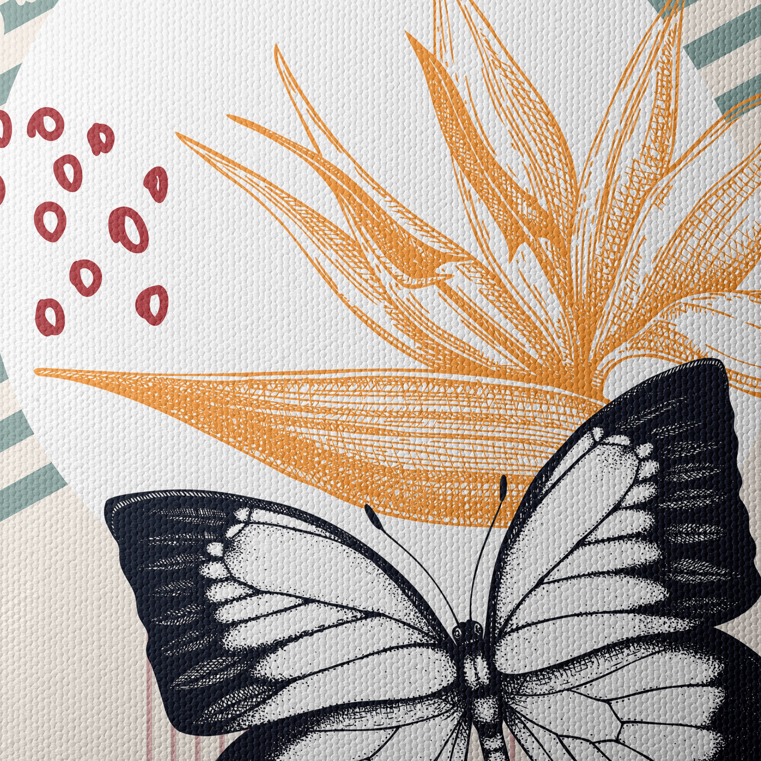 Stylized Botanical Elements with Butterfly - Image 4