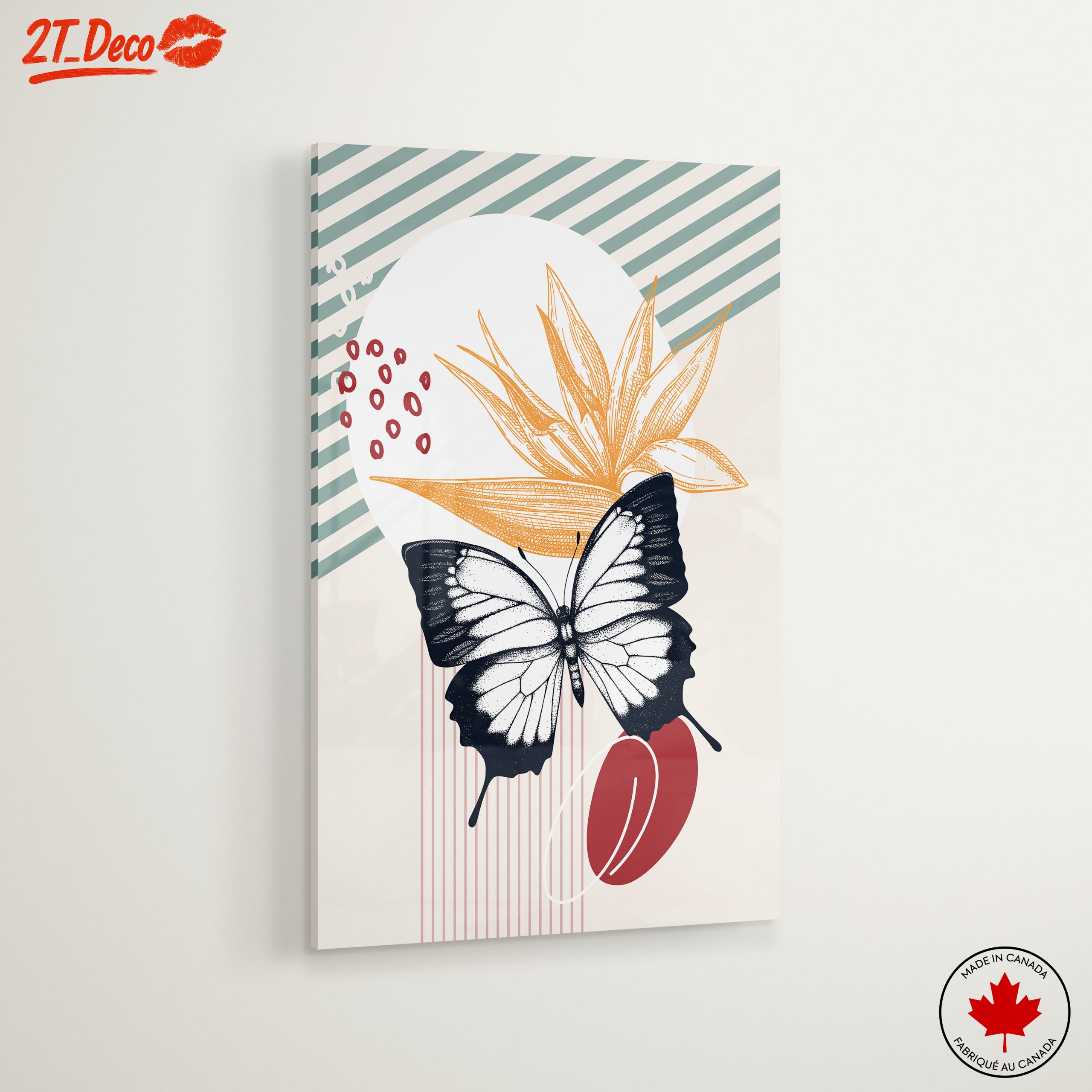 Stylized Botanical Elements with Butterfly - Image 6