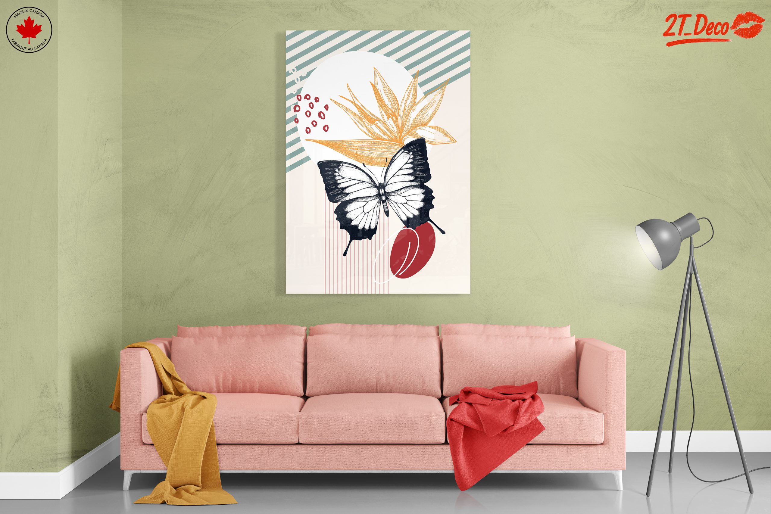 Stylized Botanical Elements with Butterfly - Image 7