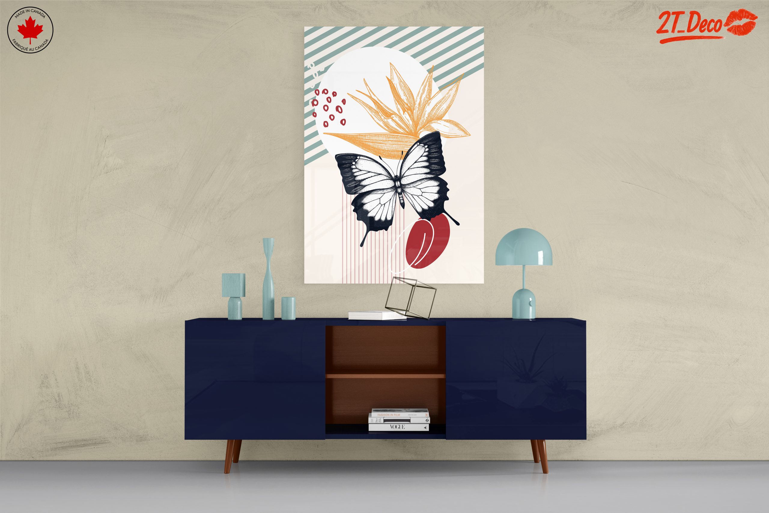Stylized Botanical Elements with Butterfly - Image 8