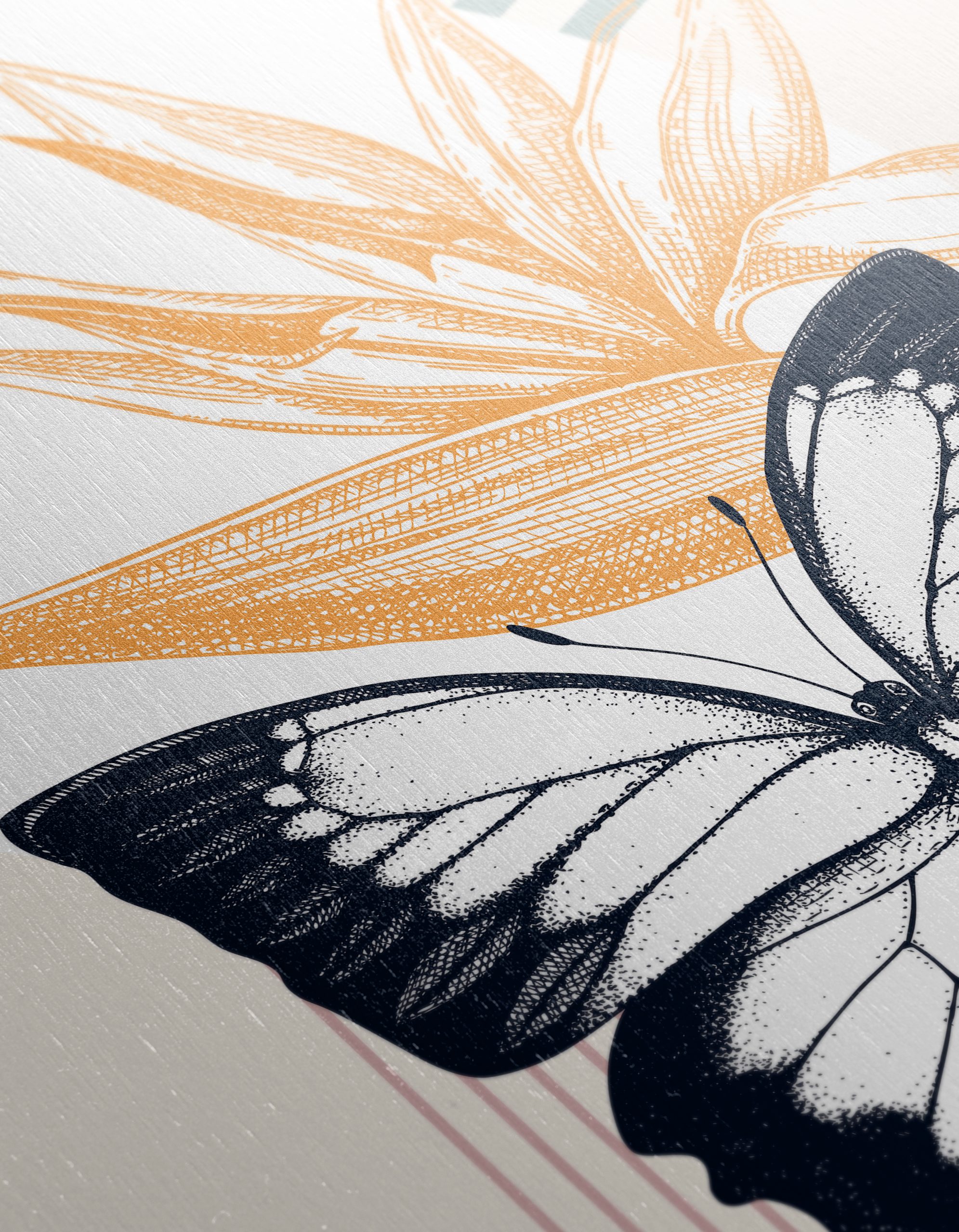 Stylized Botanical Elements with Butterfly - Image 12