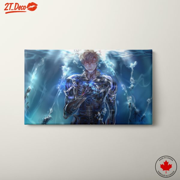 One Punch Man Artwork Featuring a Cybernetic Hero