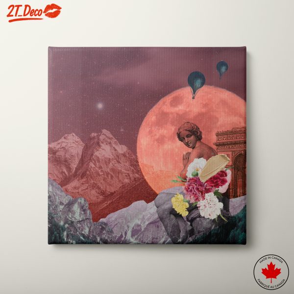 Stunning Collage with Classic Figure and Moon