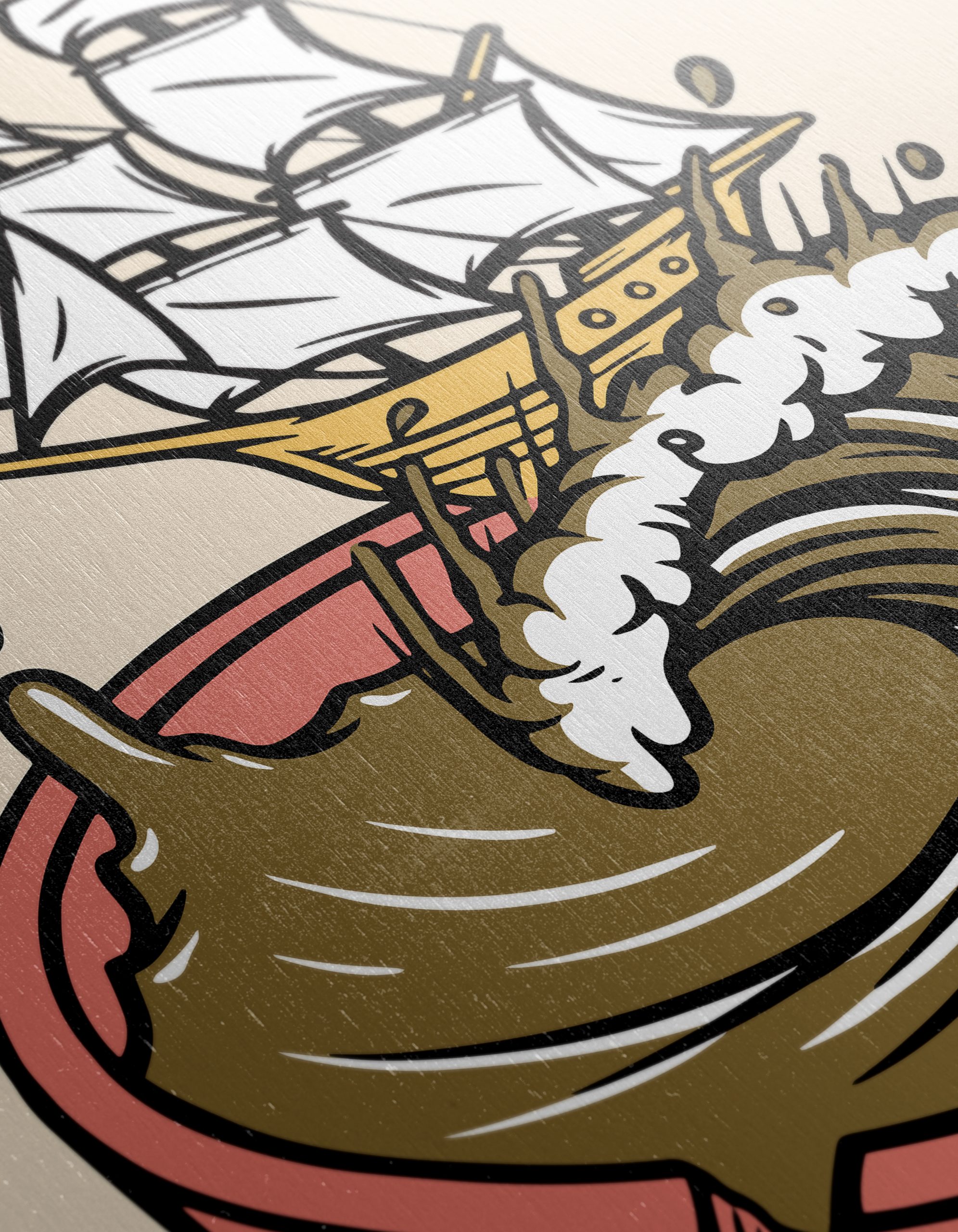 Whimsical Ship in Coffee Cup Art - Image 12