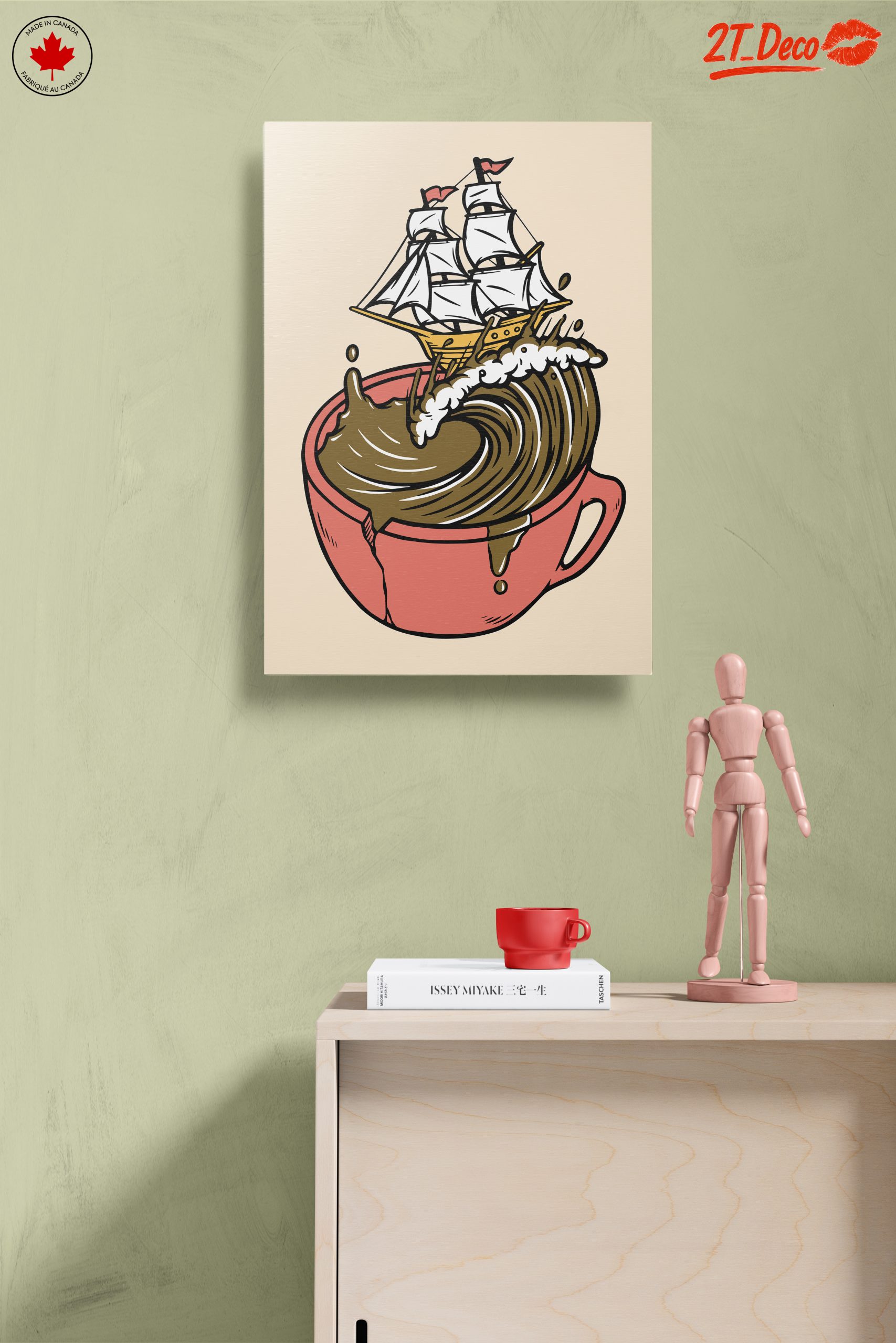 Whimsical Ship in Coffee Cup Art - Image 14