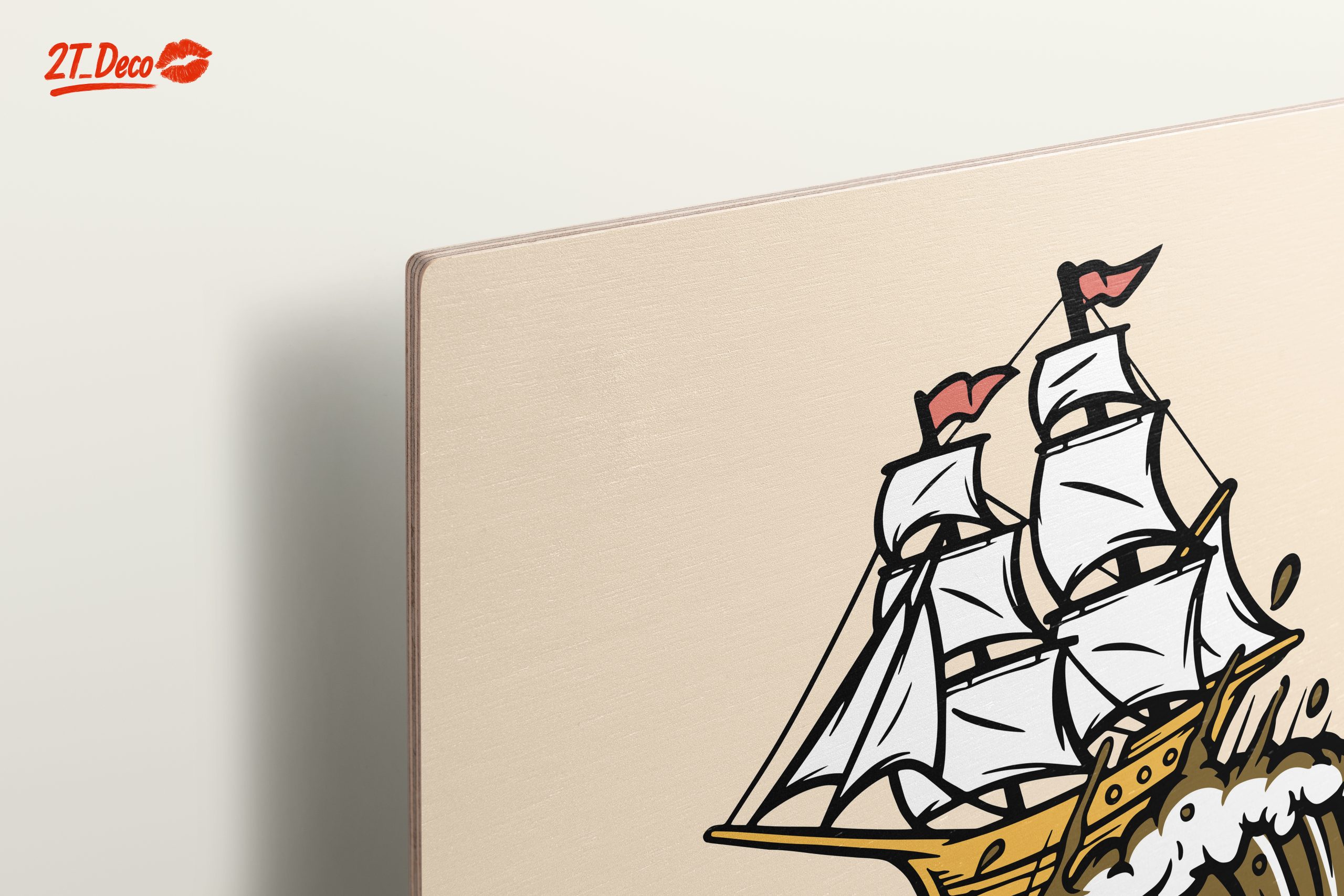 Whimsical Ship in Coffee Cup Art - Image 15