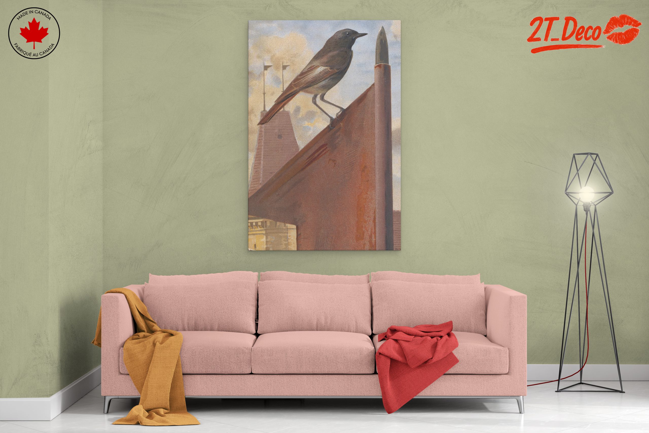 Bird on a Rooftop with Architectural Elements - Image 2