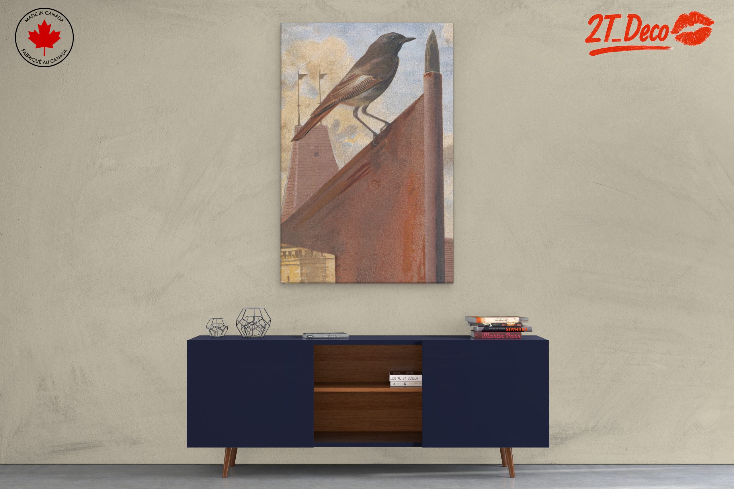 Bird on a Rooftop with Architectural Elements - Image 3