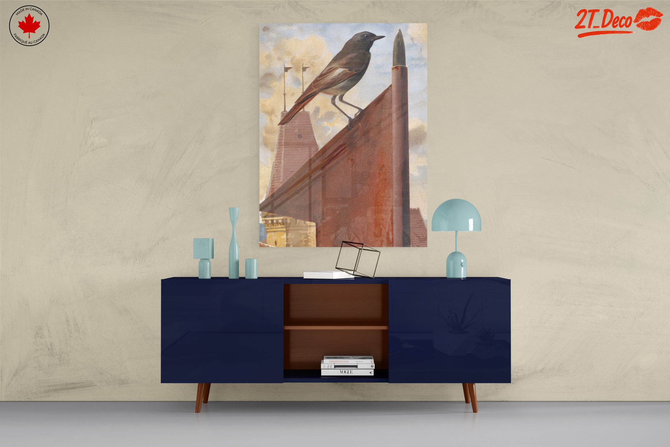 Bird on a Rooftop with Architectural Elements - Image 8