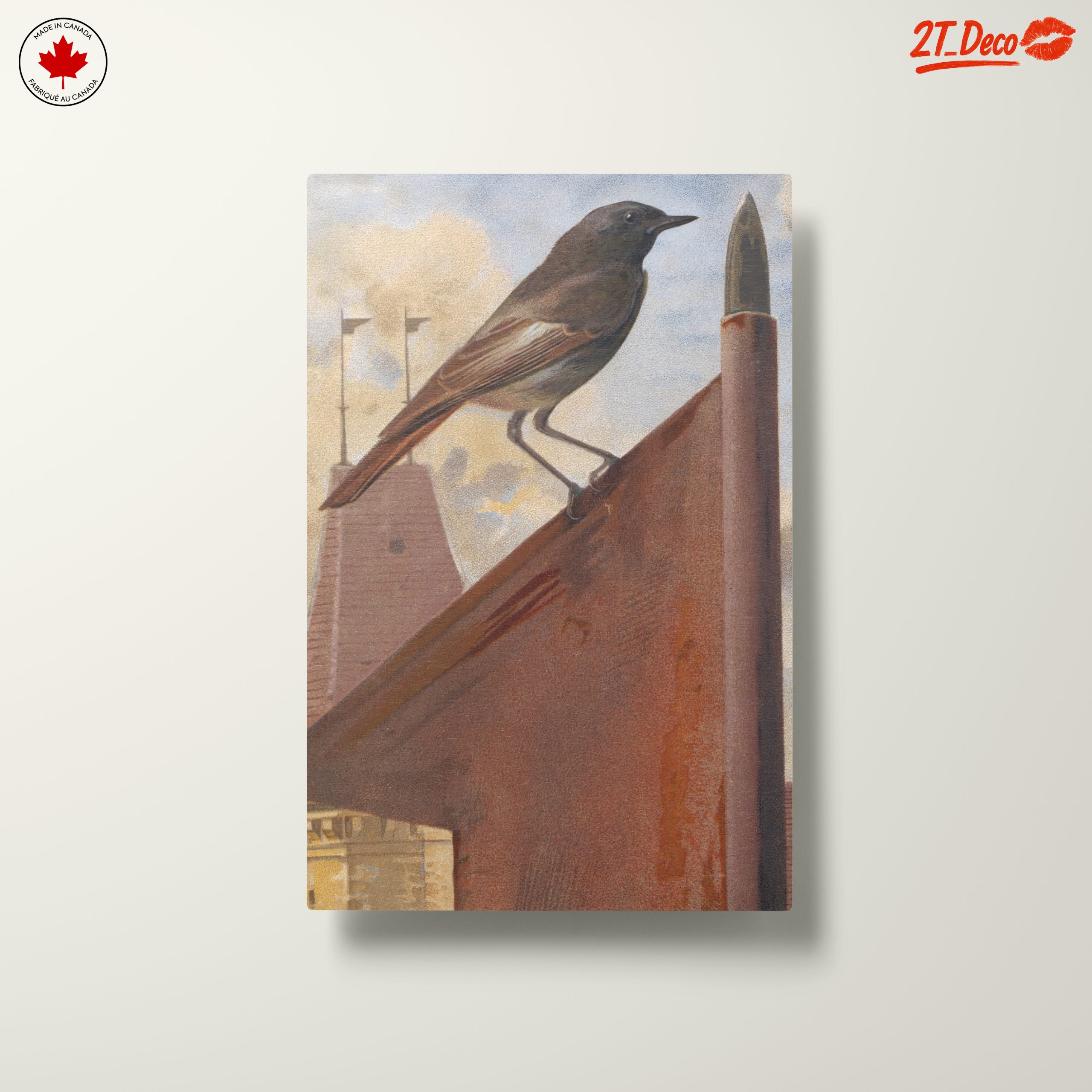 Bird on a Rooftop with Architectural Elements - Image 10