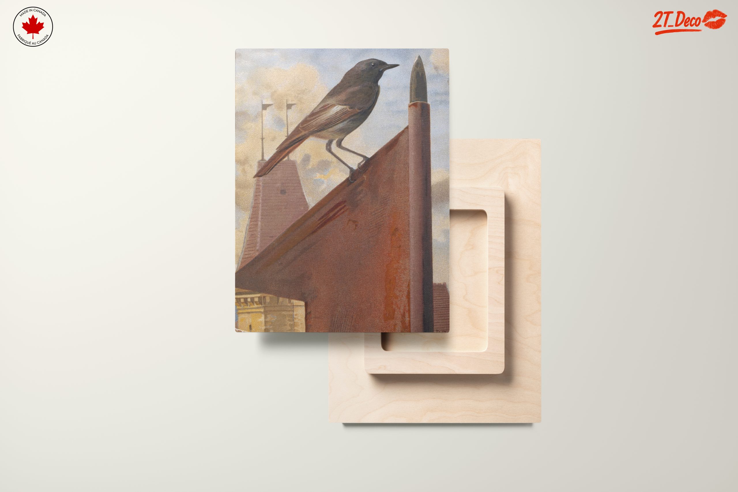 Bird on a Rooftop with Architectural Elements - Image 11