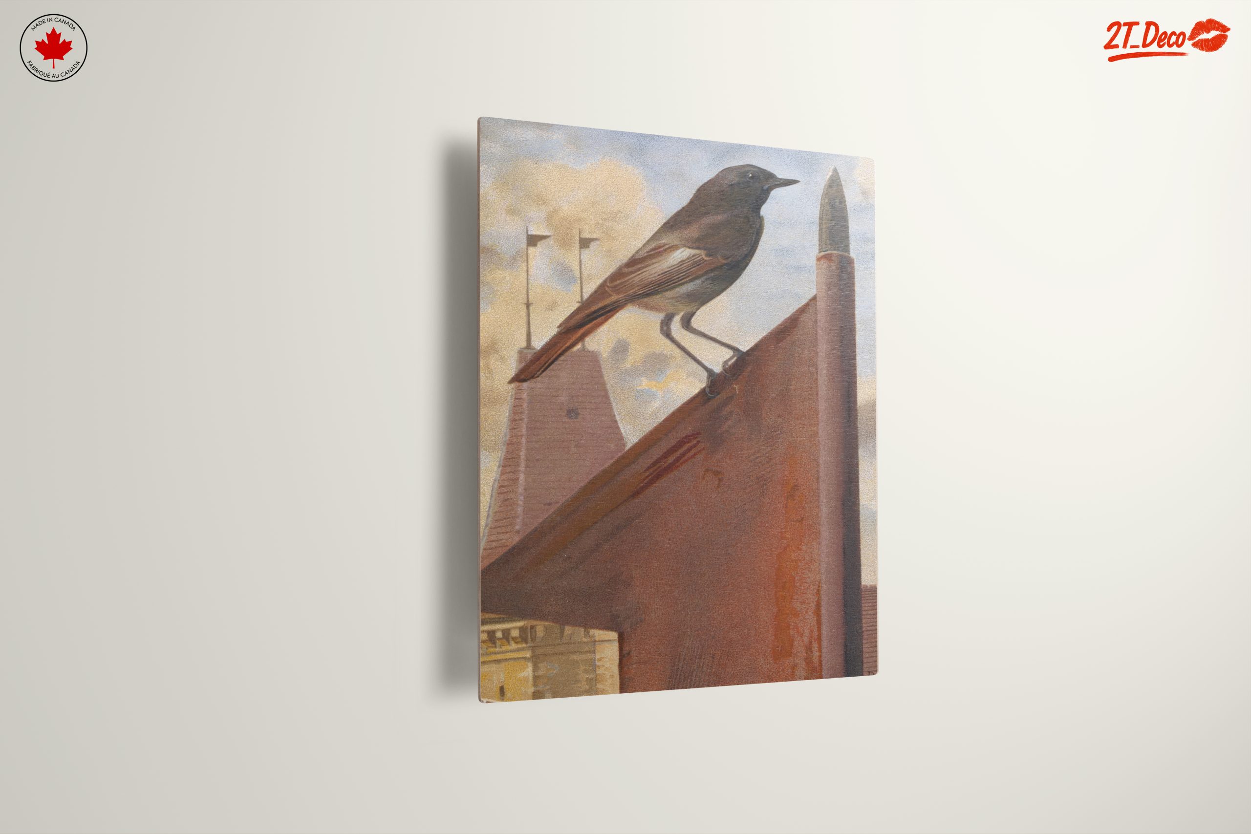 Bird on a Rooftop with Architectural Elements - Image 13