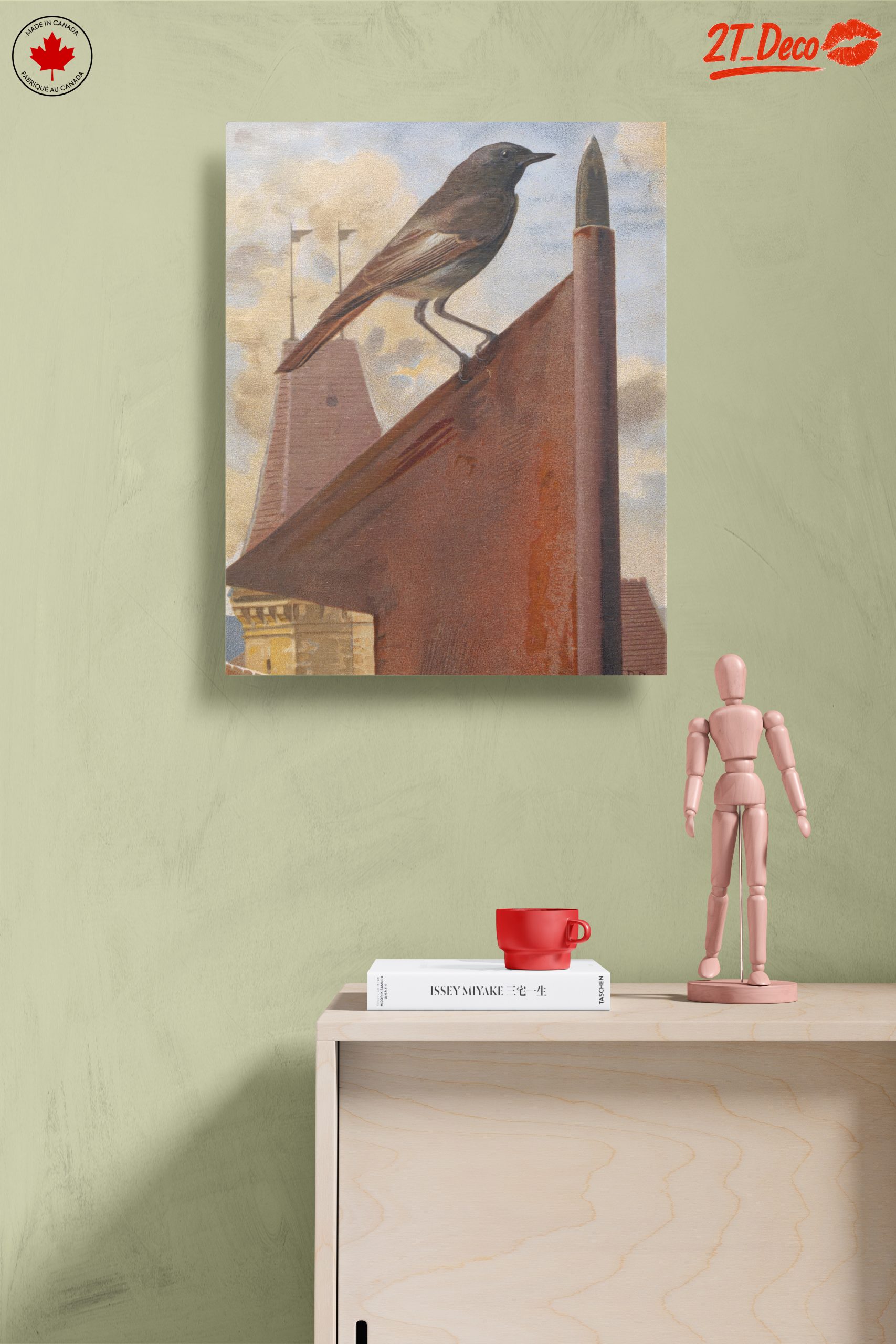 Bird on a Rooftop with Architectural Elements - Image 14