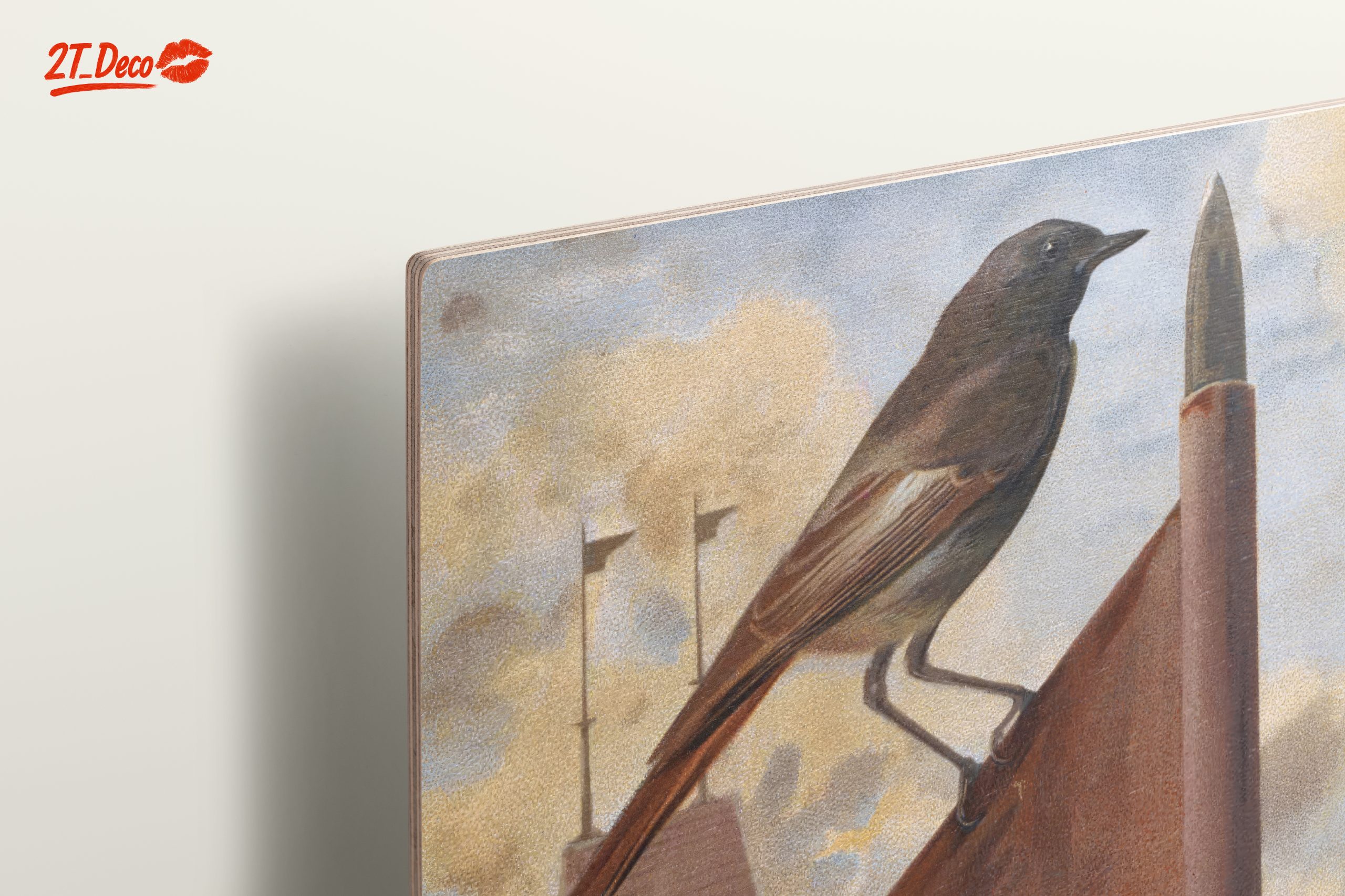 Bird on a Rooftop with Architectural Elements - Image 15