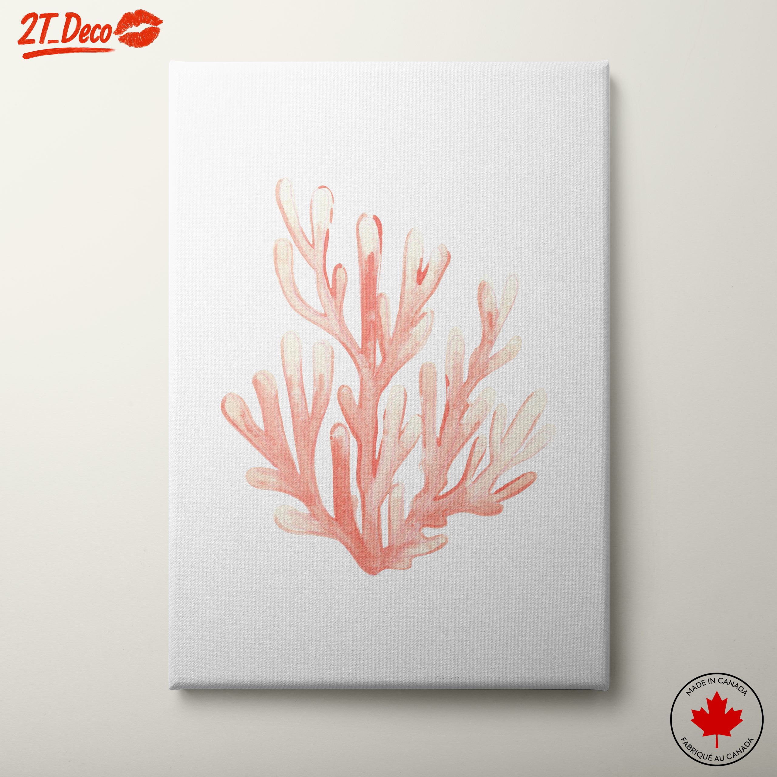 Delicate Coral Watercolor Art for Home Decor
