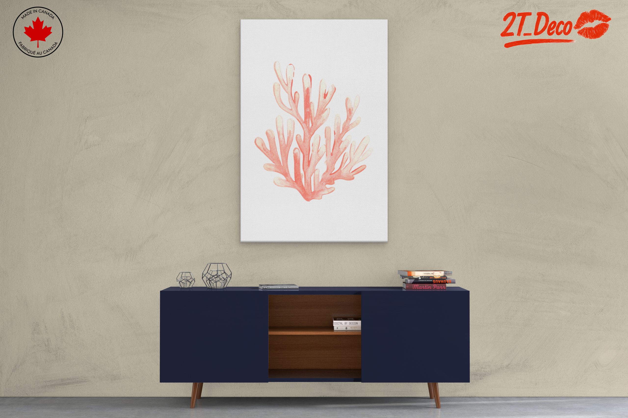 Delicate Coral Watercolor Art for Home Decor - Image 3