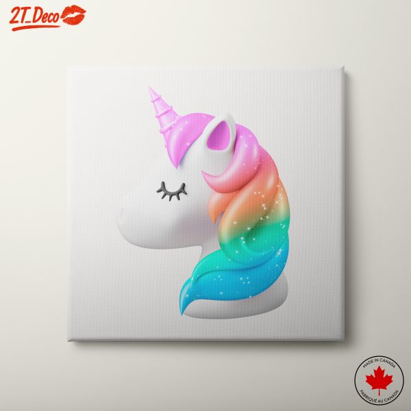 Whimsical Unicorn Illustration with Colorful Mane