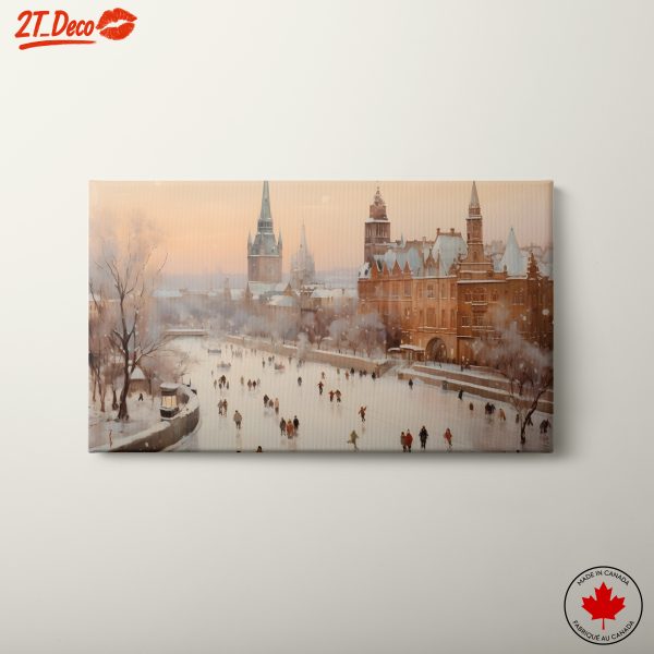 Charming Winter Landscape with Skaters