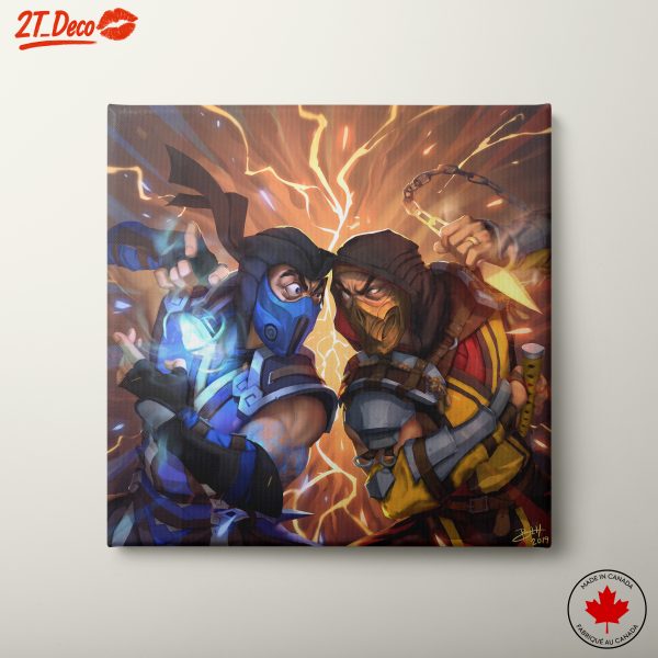 Mortal Kombat Battle Scene with Scorpion and Sub-Zero