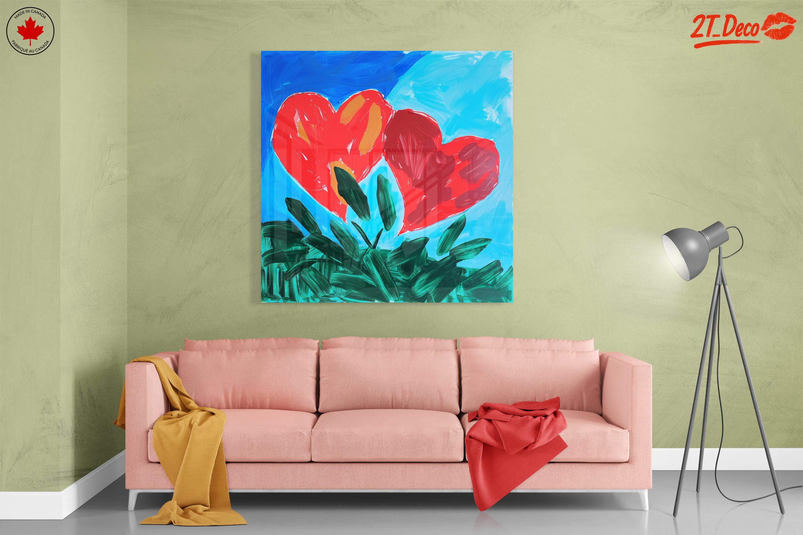 Vibrant Hearts in Abstract Blue Sky - Image 7