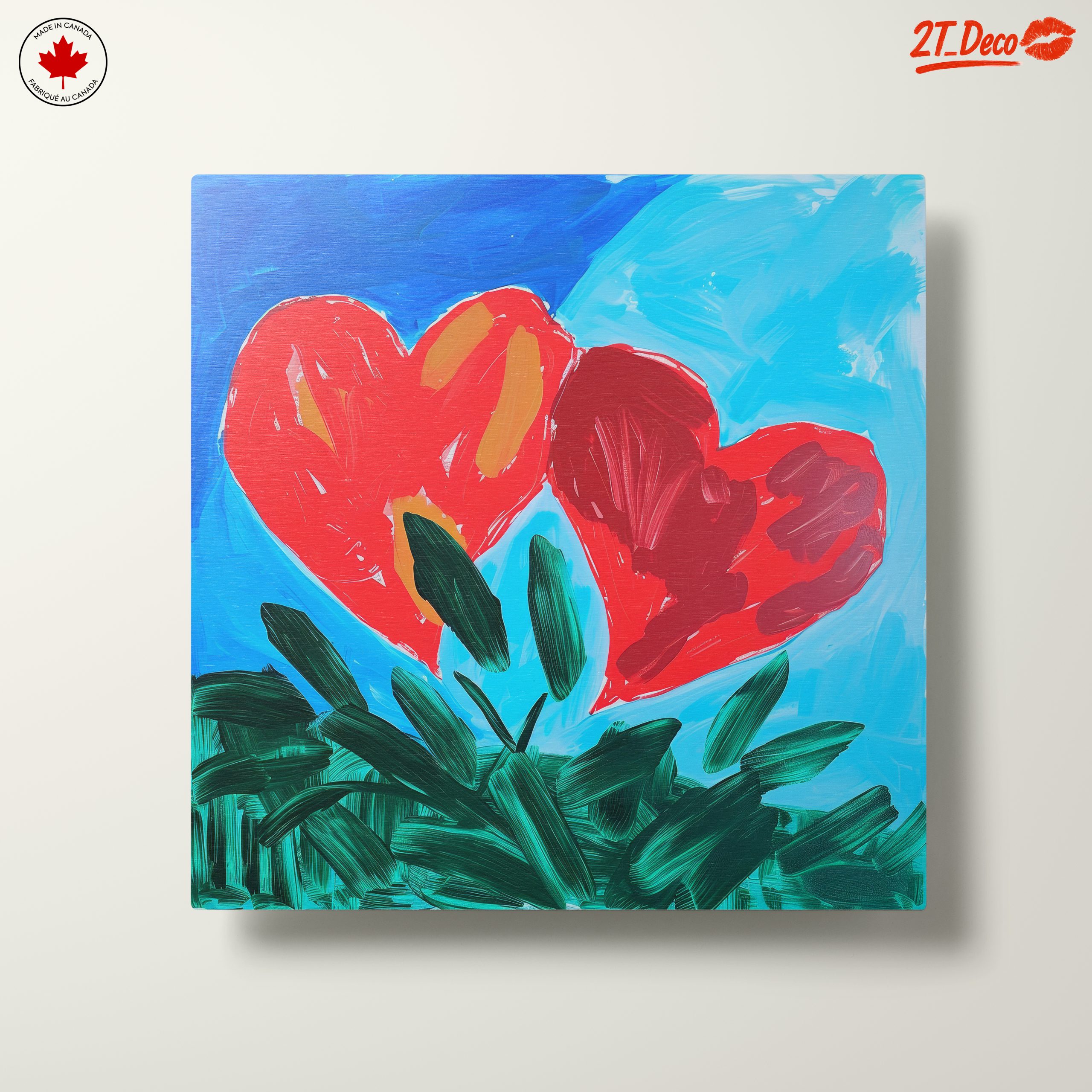 Vibrant Hearts in Abstract Blue Sky - Image 10