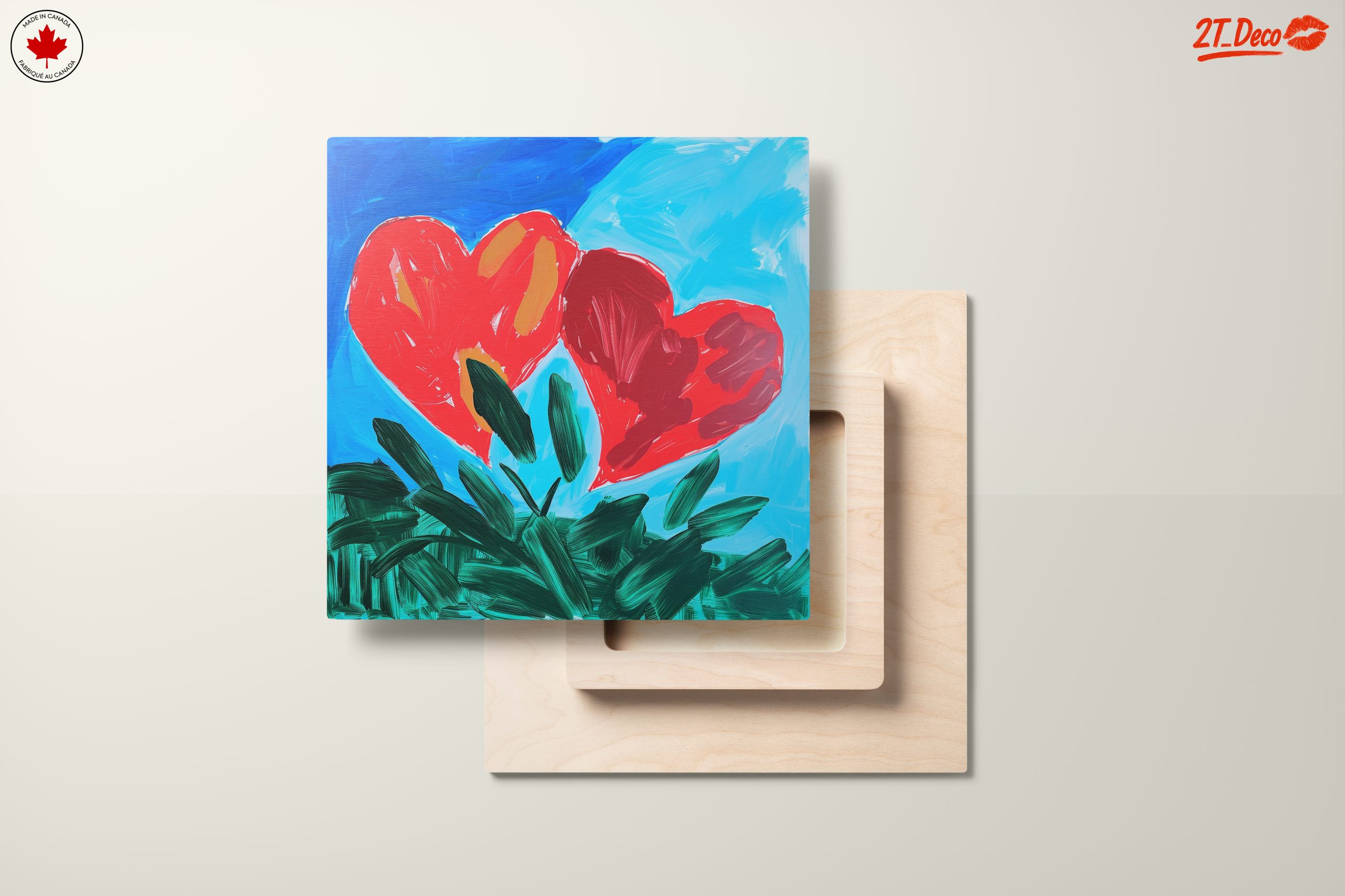 Vibrant Hearts in Abstract Blue Sky - Image 11