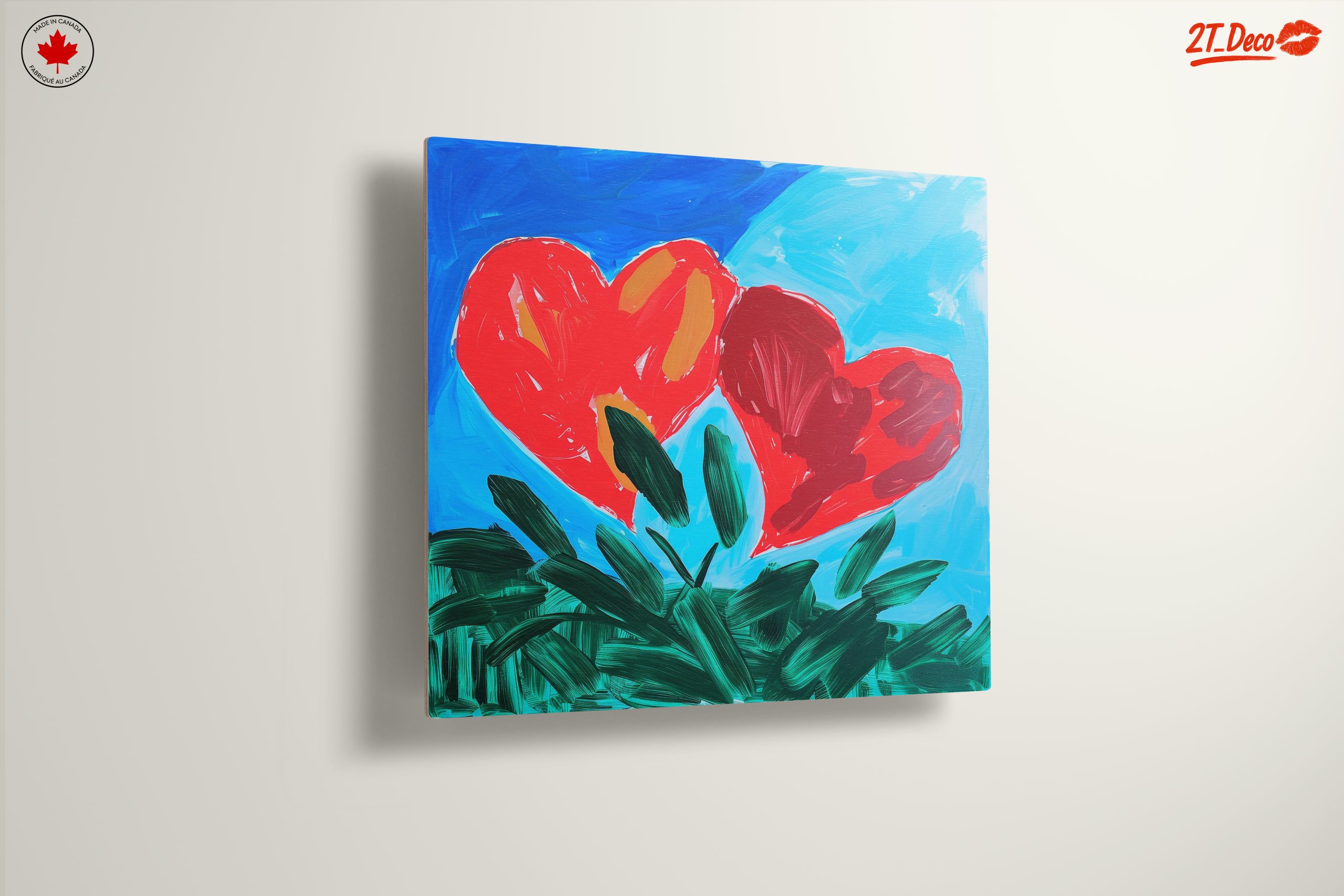 Vibrant Hearts in Abstract Blue Sky - Image 13