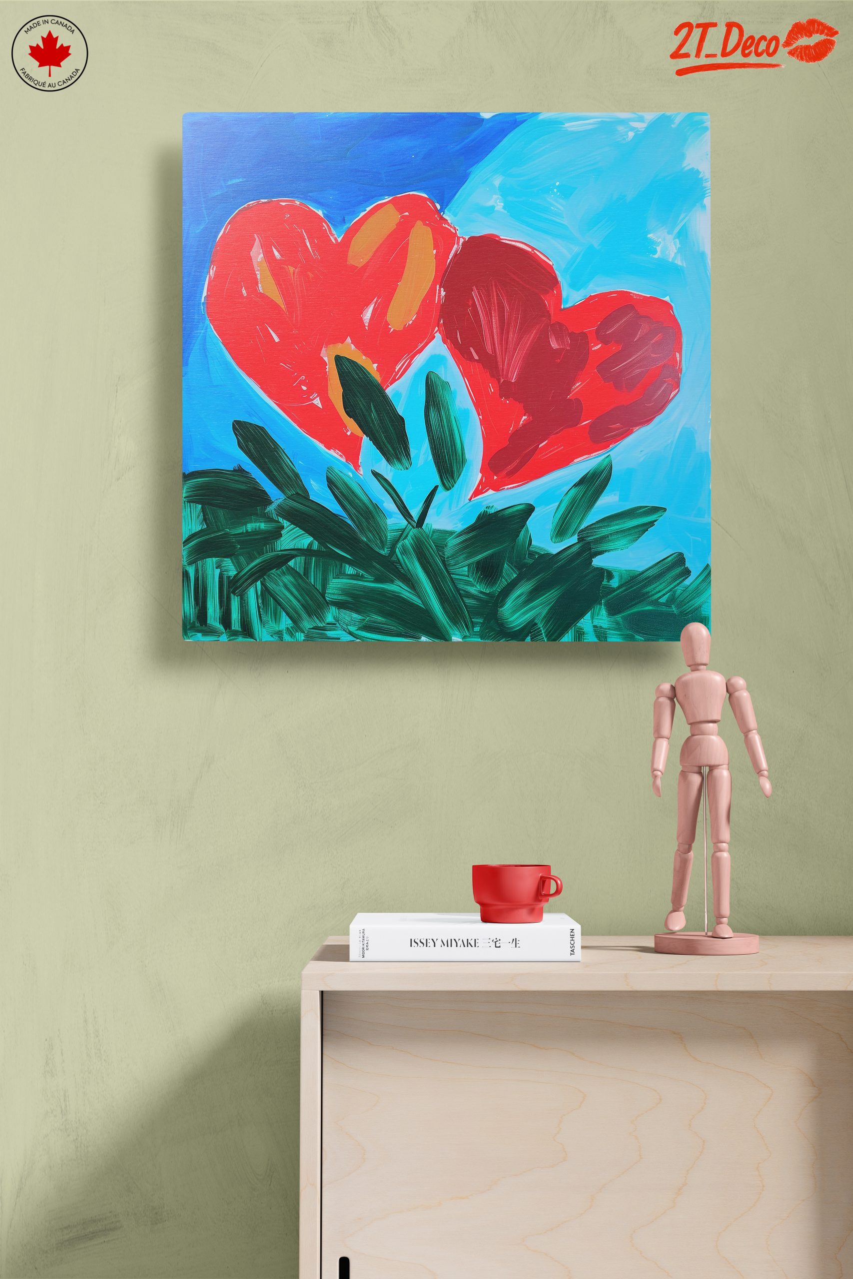 Vibrant Hearts in Abstract Blue Sky - Image 14